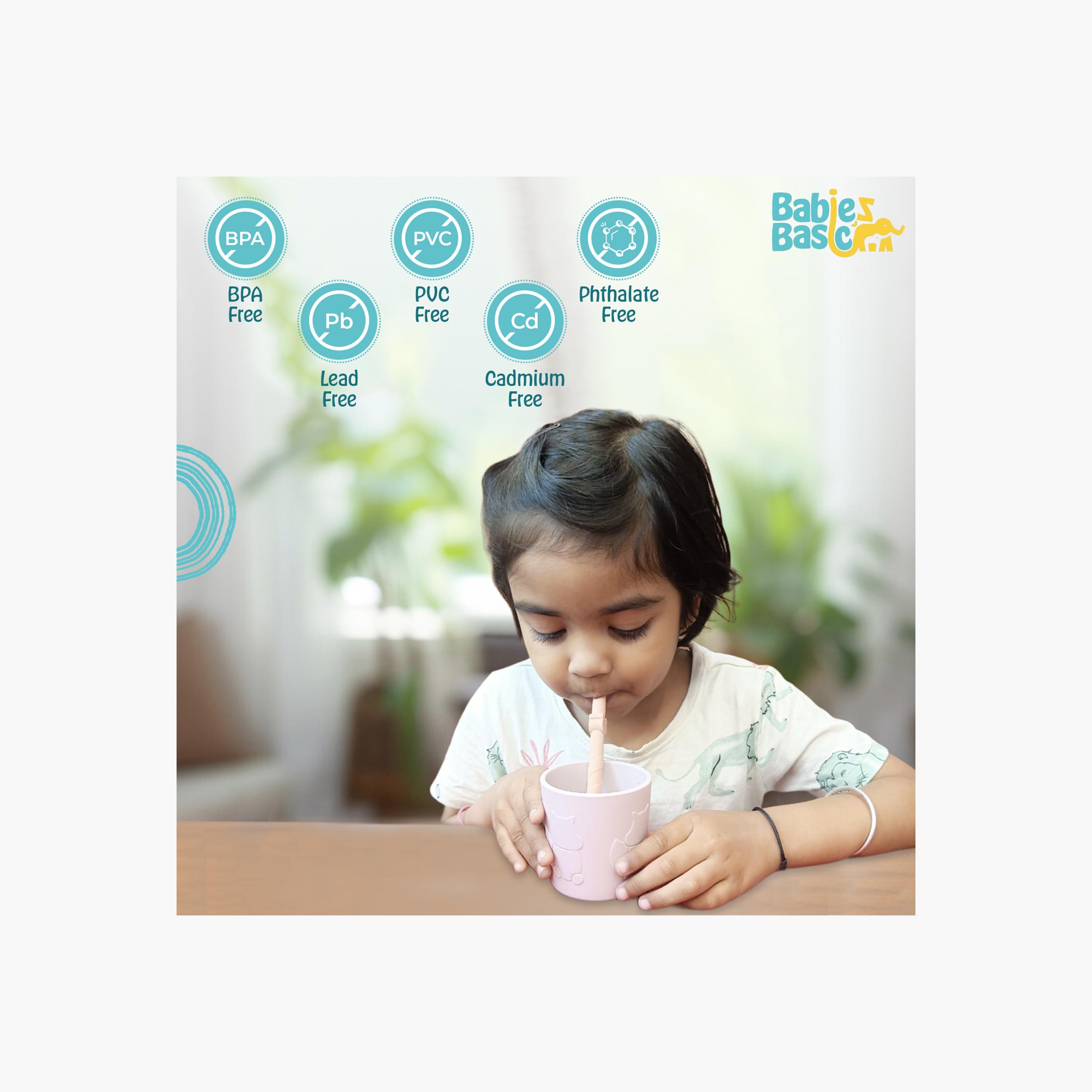Babies Basic 6-Piece Reusable Silicone Straws with Straw Cleaner-baby-feeding-accessories-image-5