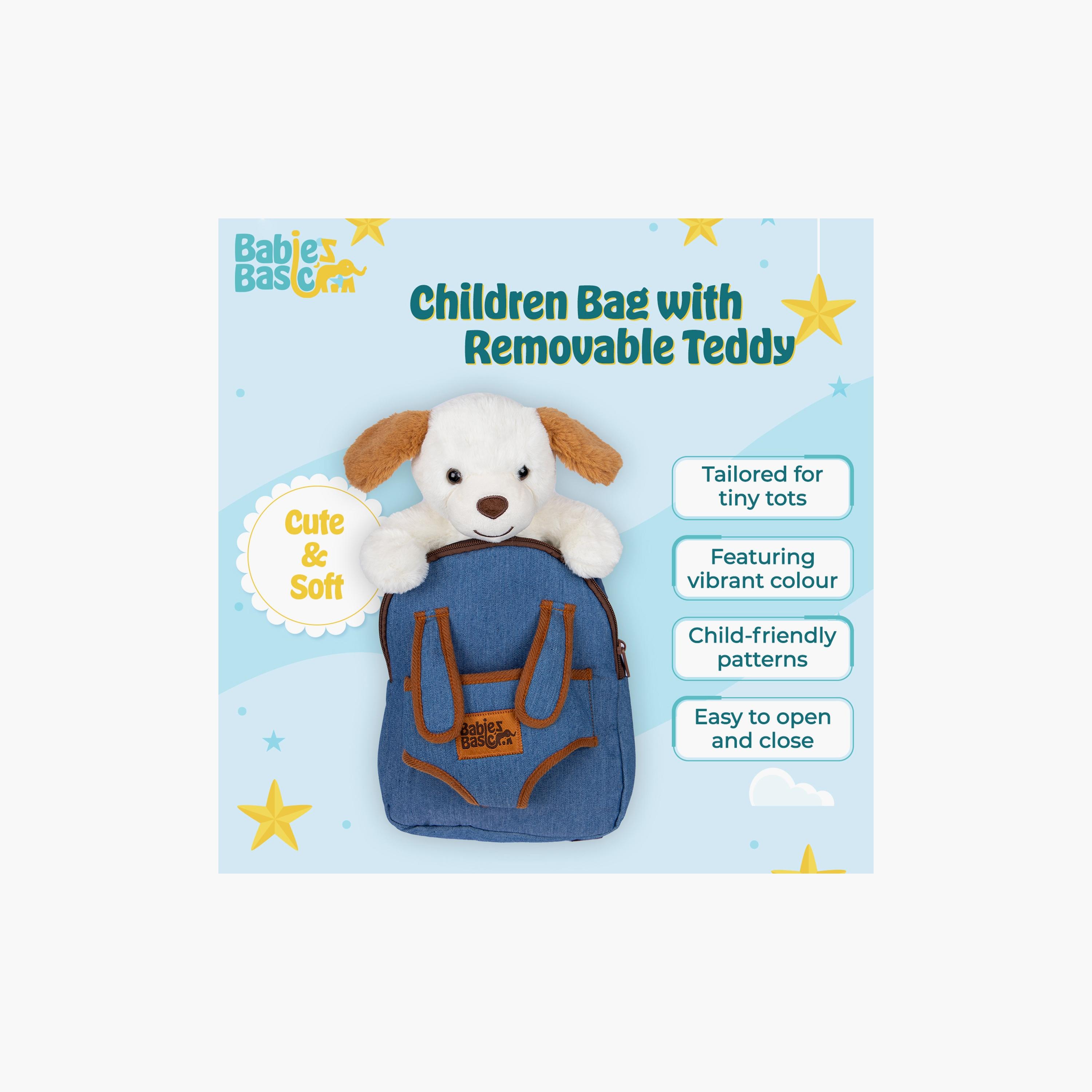 حقيبة ظهر سادة مع دب قابل للفصل من بيبيز بيزيك - أبيض-school-bagsandbackpacks-backpacks-image-2