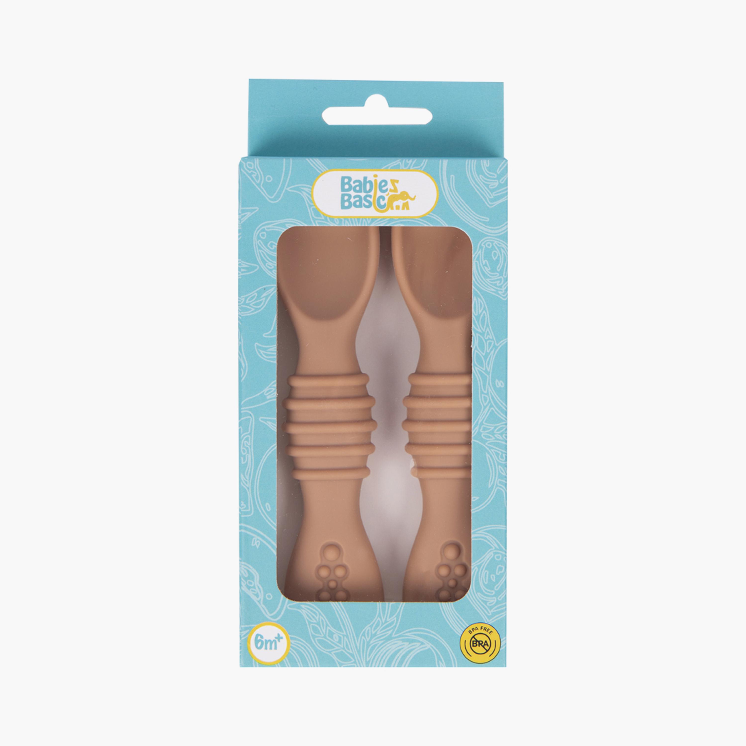 Babies Basic 2-Piece Soft Tip BPA Free Silicone First Stage Training Spoons-baby-feeding-mealtimeessentials-image-3