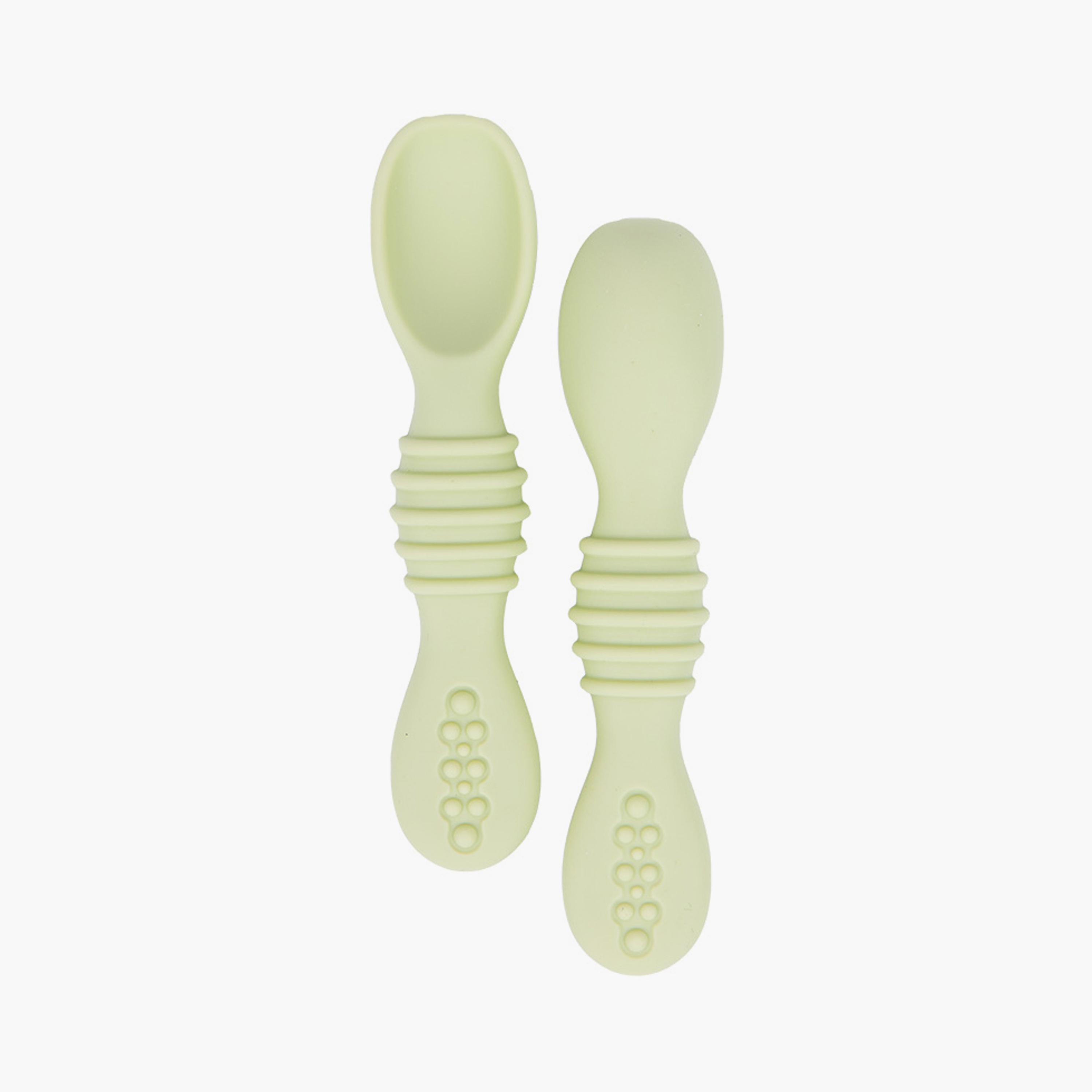 Babies Basic 2-Piece Soft Tip BPA Free Silicone First Stage Training Spoons-baby-feeding-mealtimeessentials-image-1