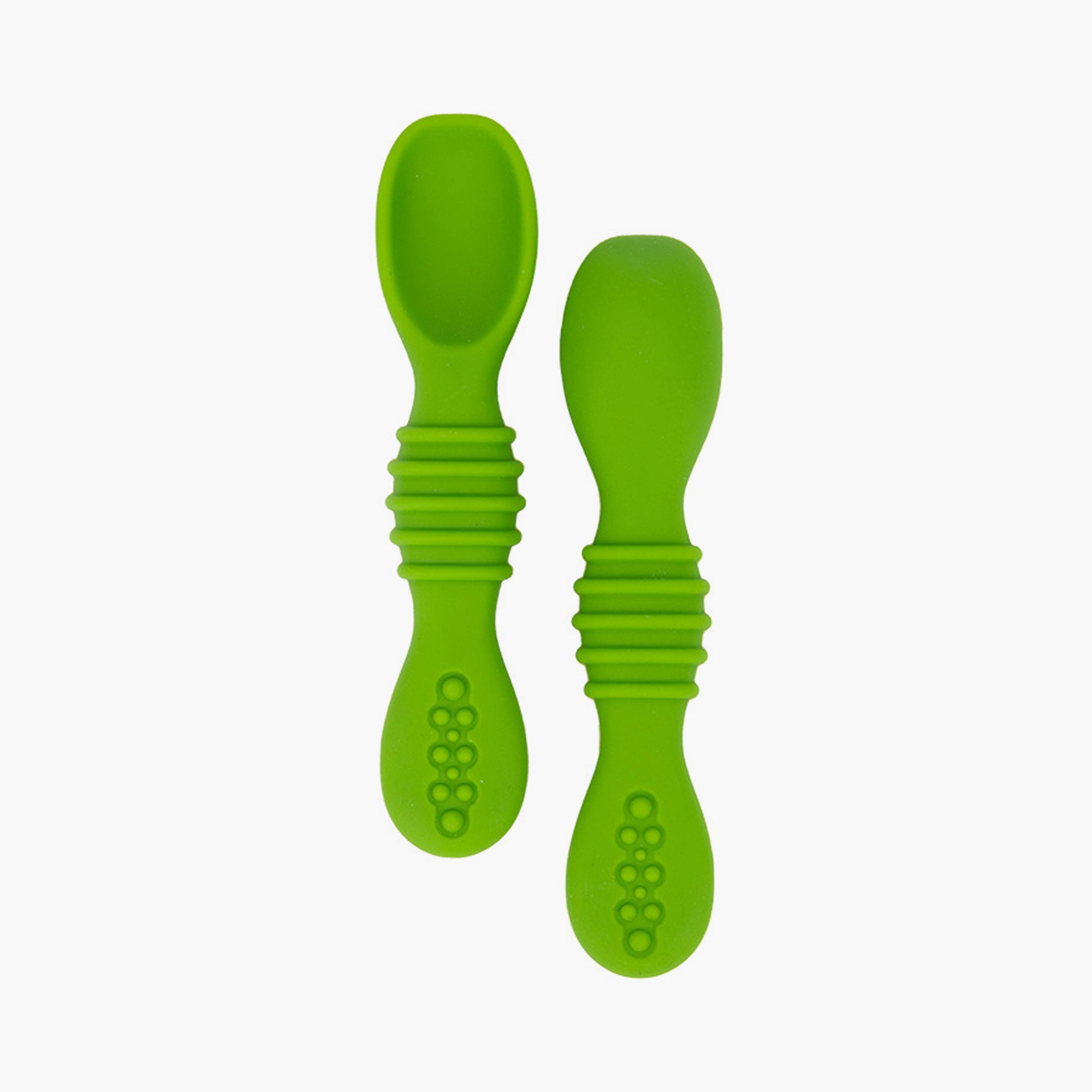 Babies Basic 2-Piece Soft Tip BPA Free Silicone First Stage Training Spoons-baby-feeding-mealtimeessentials-image-1