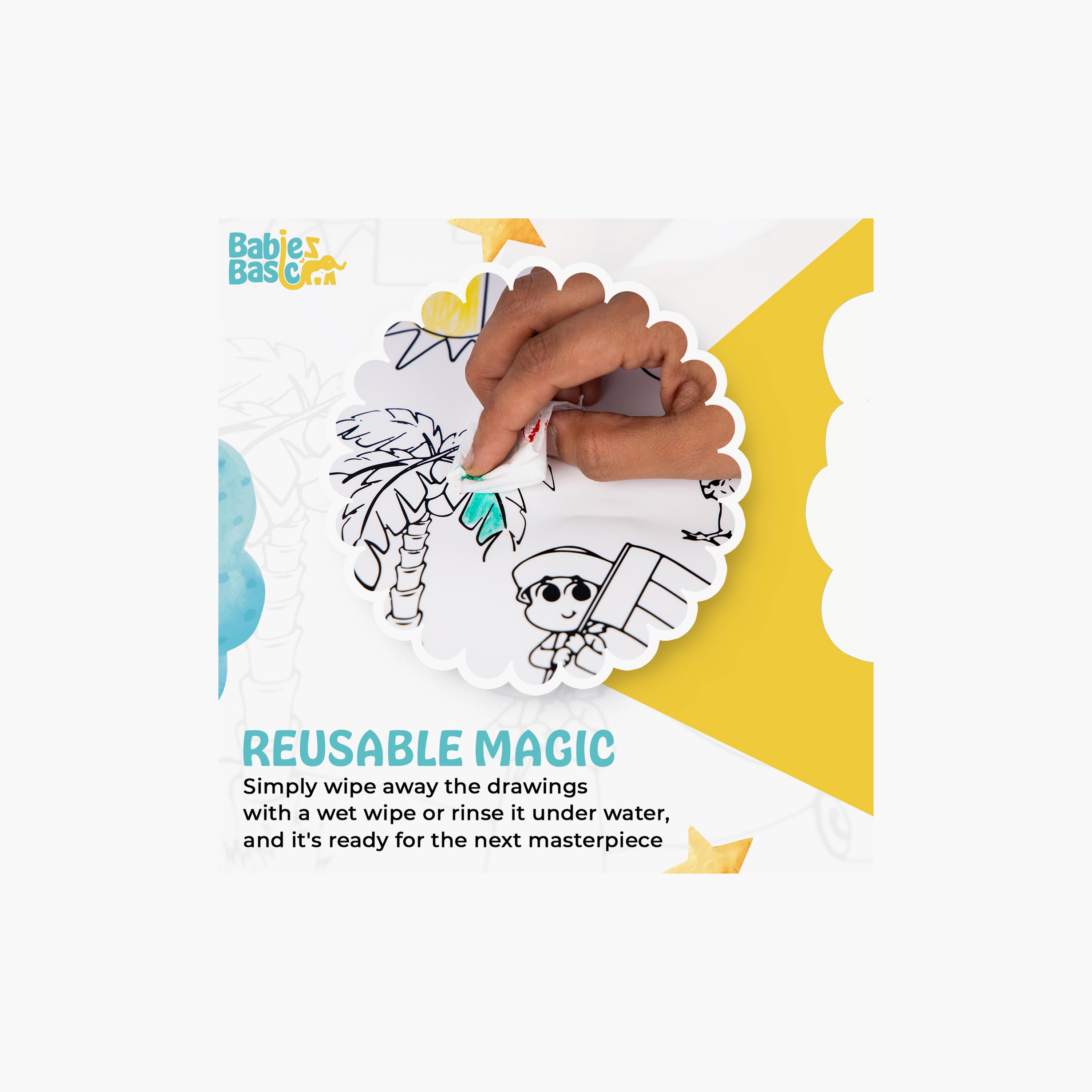 Babies Basic Reusable Silicone Colouring Mat with Pens & Travel Case - Dubai Design-school-artsandcrafts-image-3