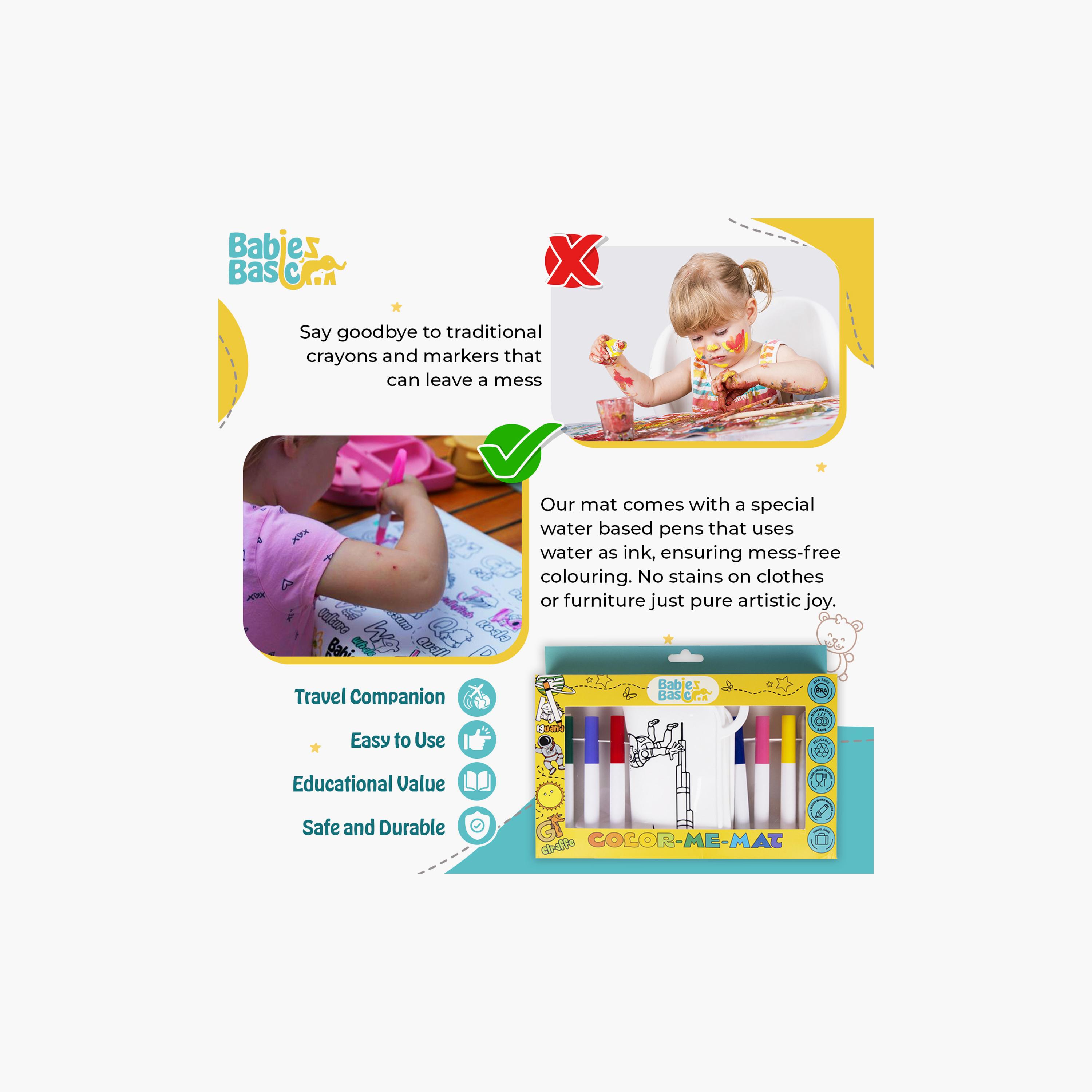 Babies Basic Reusable Silicone Colouring Mat with Pens & Travel Case - Dubai Design-school-artsandcrafts-image-4