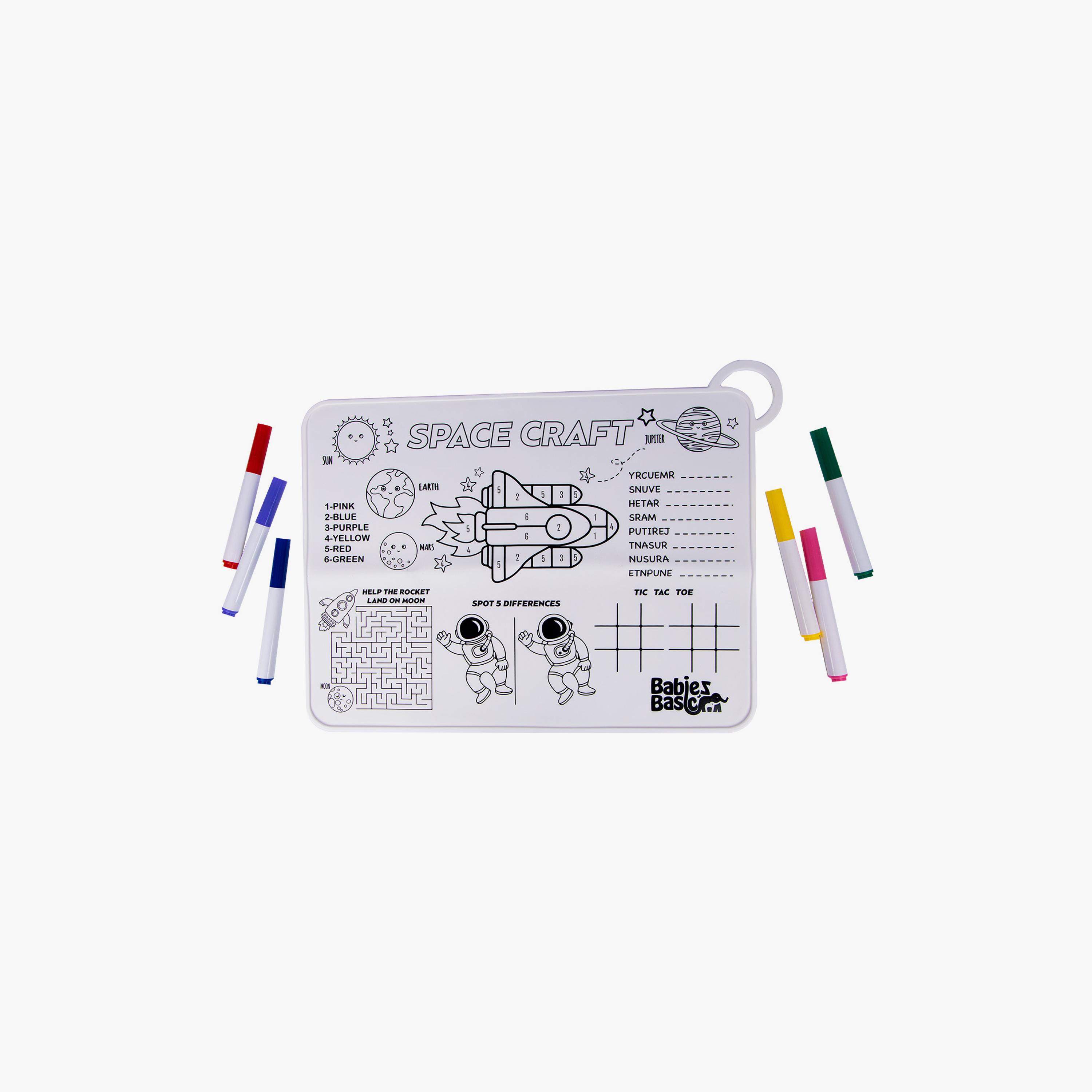 Babies Basic Reusable Silicone Colouring Mat with Pens & Travel Case - Game Design-school-artsandcrafts-image-1