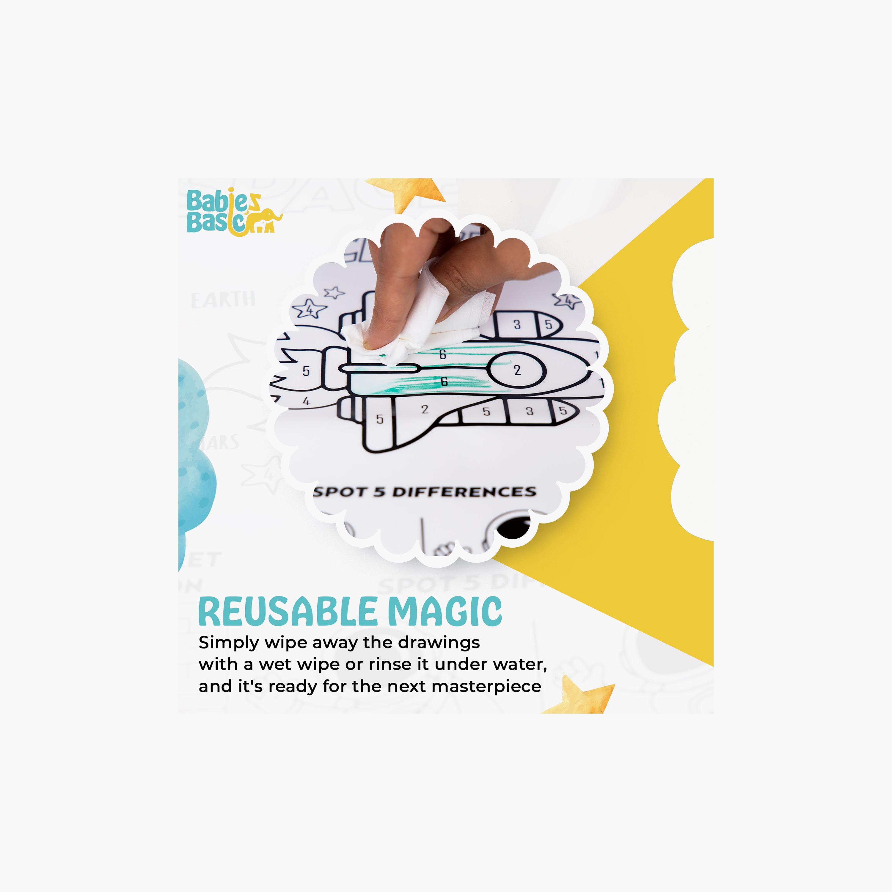 Babies Basic Reusable Silicone Colouring Mat with Pens & Travel Case - Game Design-school-artsandcrafts-image-3