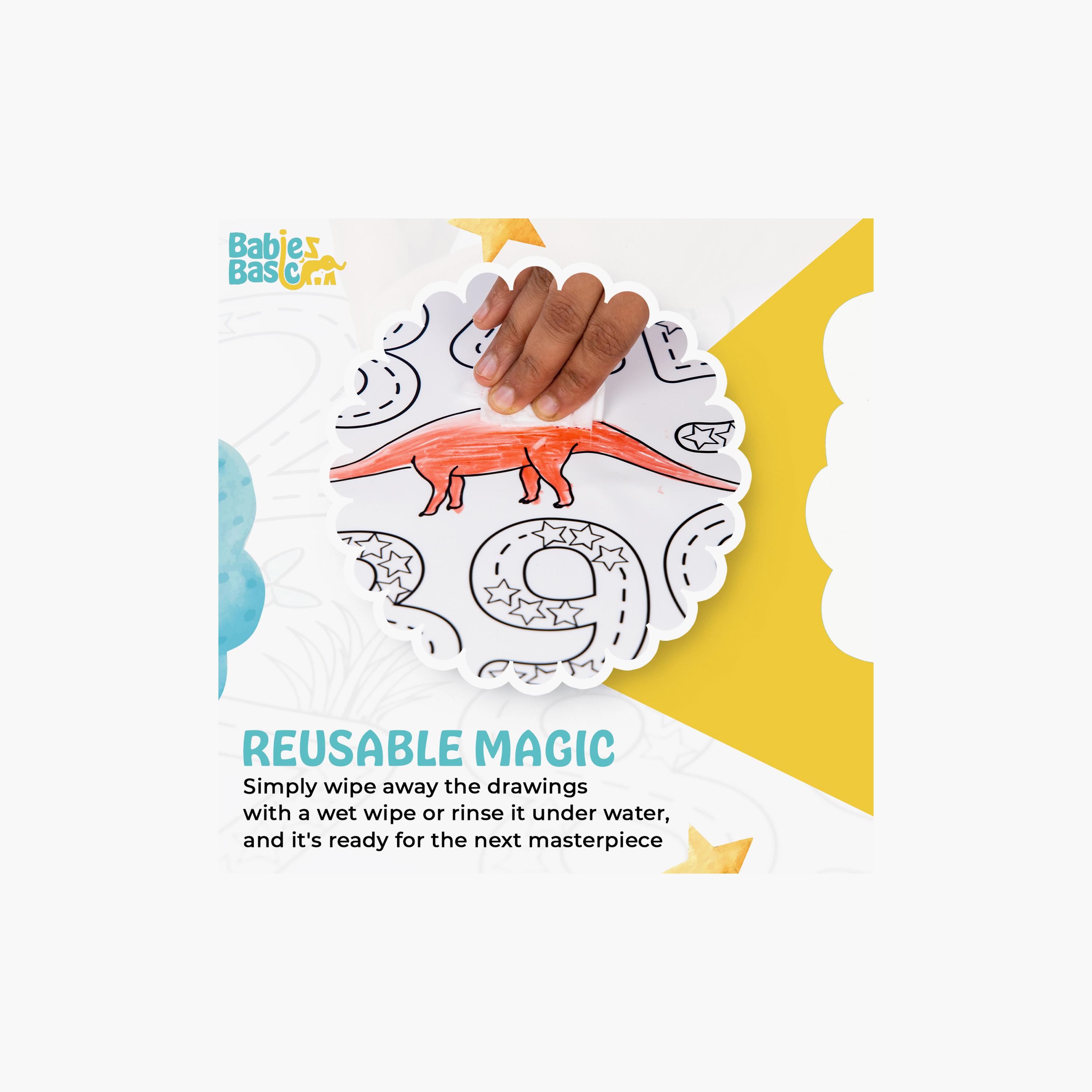 Babies Basic Reusable Silicone Colouring Mat with Pens & Travel Case - Number Design-school-artsandcrafts-image-3