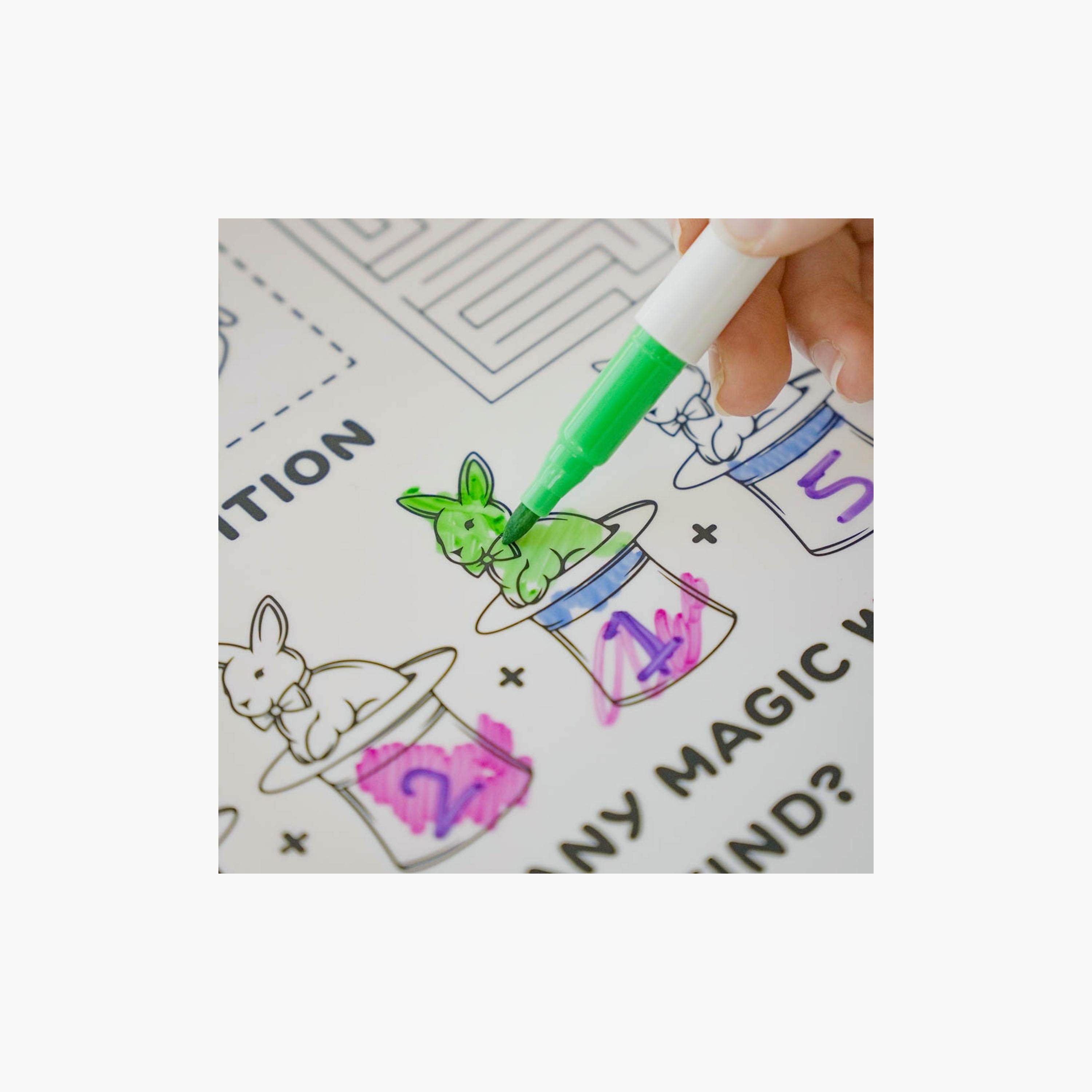 Babies Basic Reusable Silicone Colouring Mat with Pens & Travel Case - Magic Phil-school-artsandcrafts-image-2
