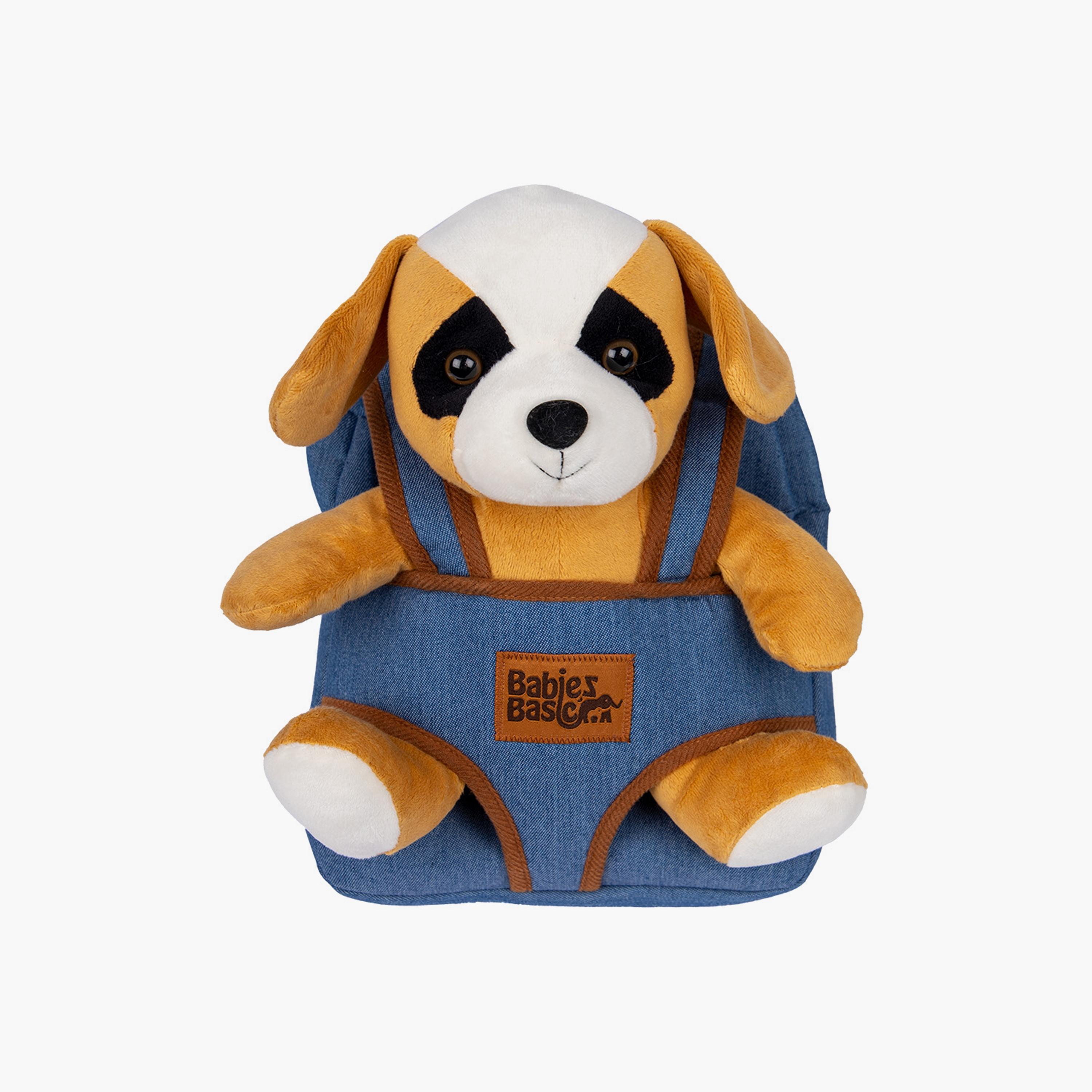 Babies Basic Solid Backpack with Detachable Teddy - Brown-school-bagsandbackpacks-backpacks-image-1