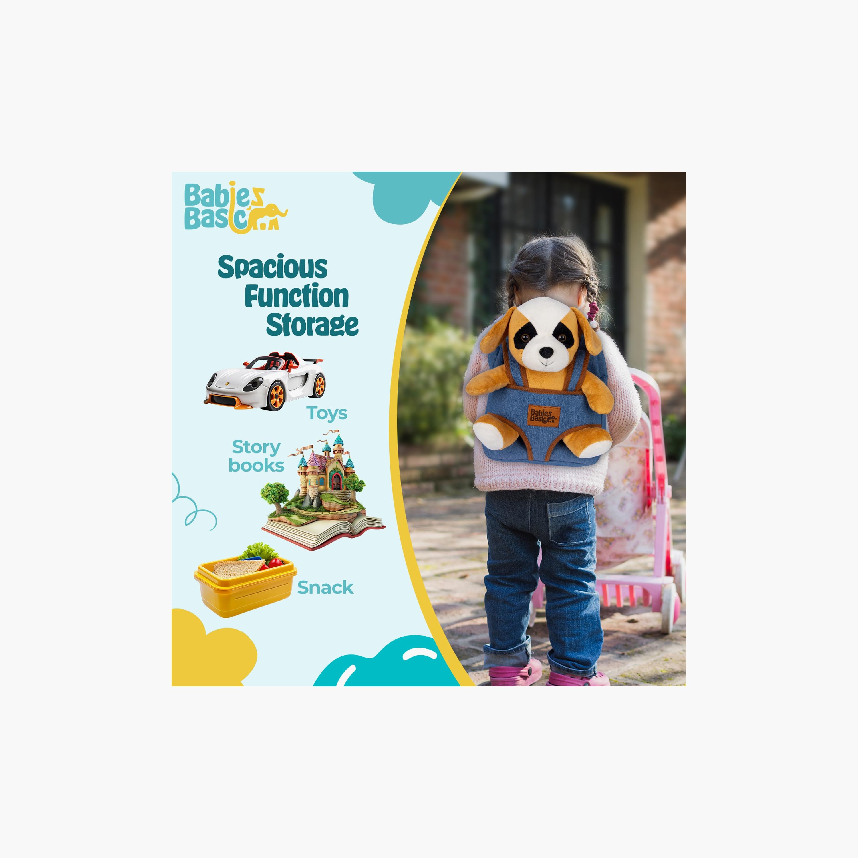 Babies Basic Solid Backpack with Detachable Teddy - Brown-school-bagsandbackpacks-backpacks-image-4