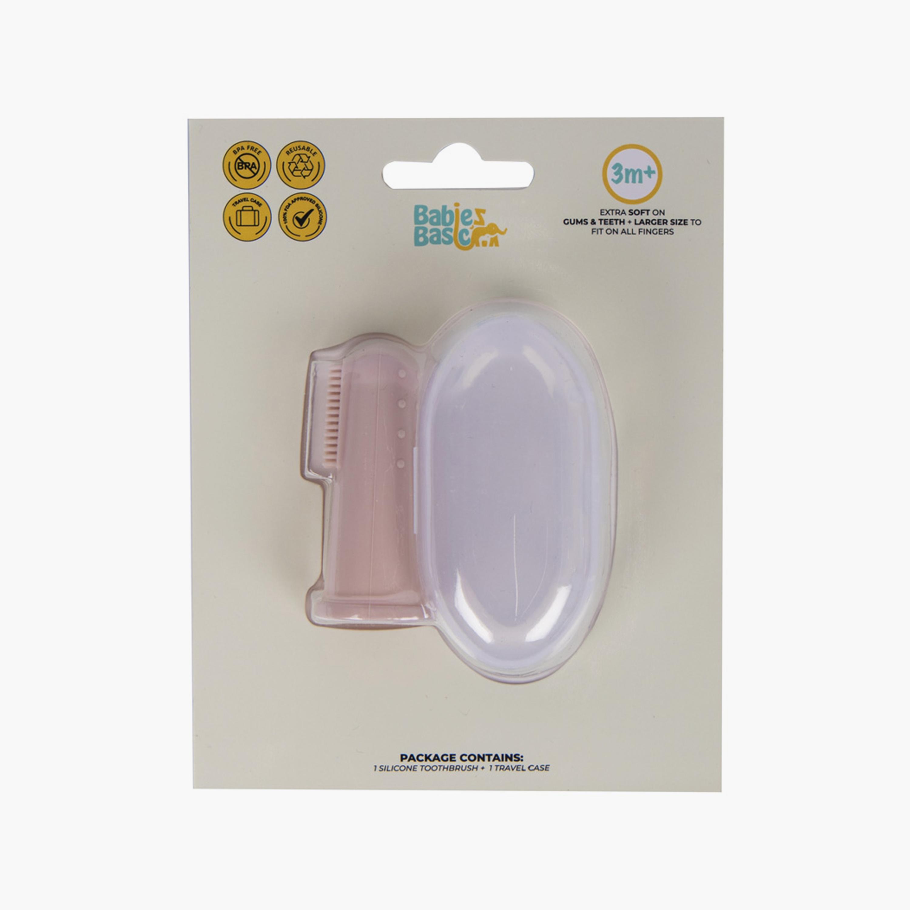 Babies Basic 2-Piece Silicone Toothbrush with Travel Case-baby-bathandcare-oralcare-image-1