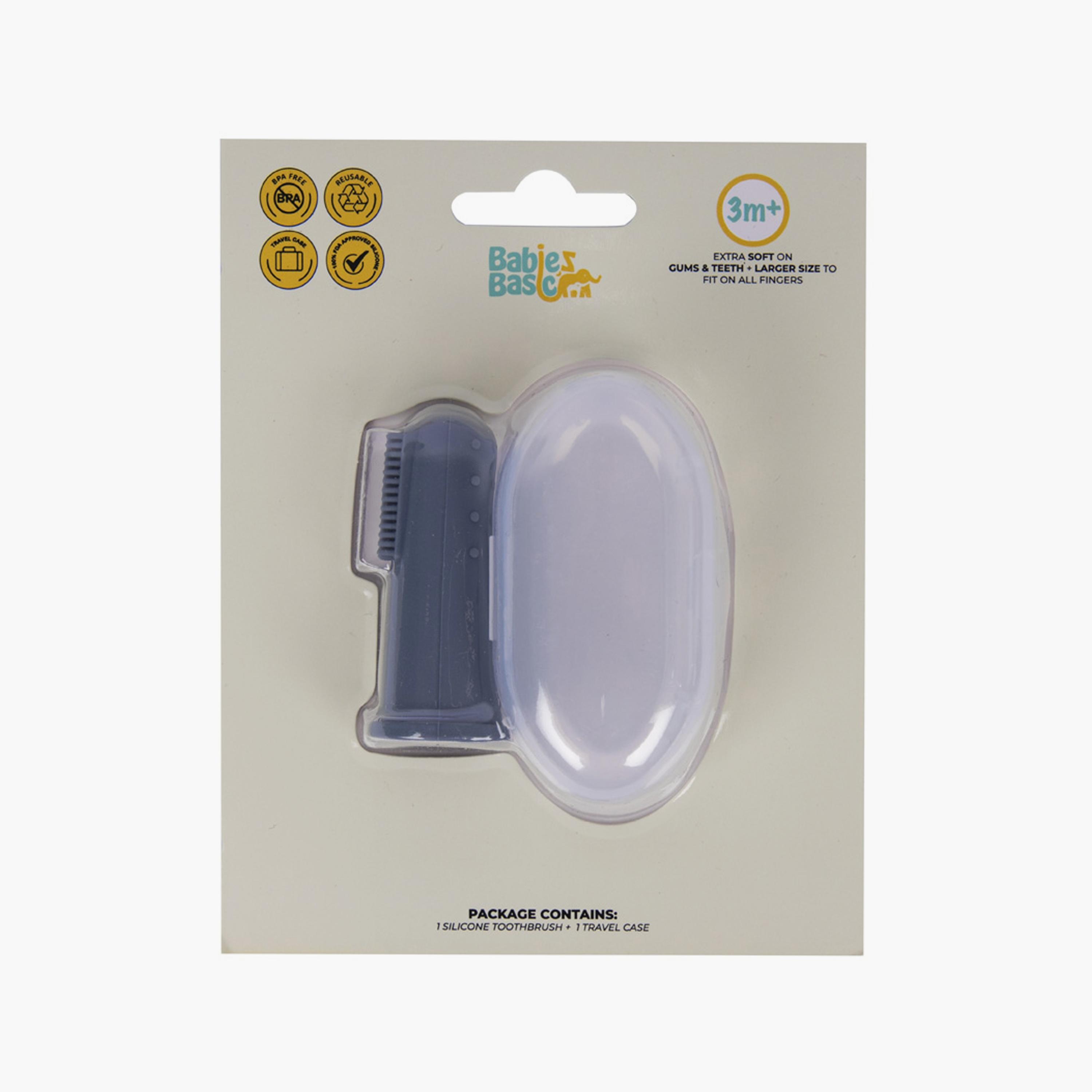 Babies Basic 2-Piece Silicone Toothbrush with Travel Case-baby-bathandcare-oralcare-image-1