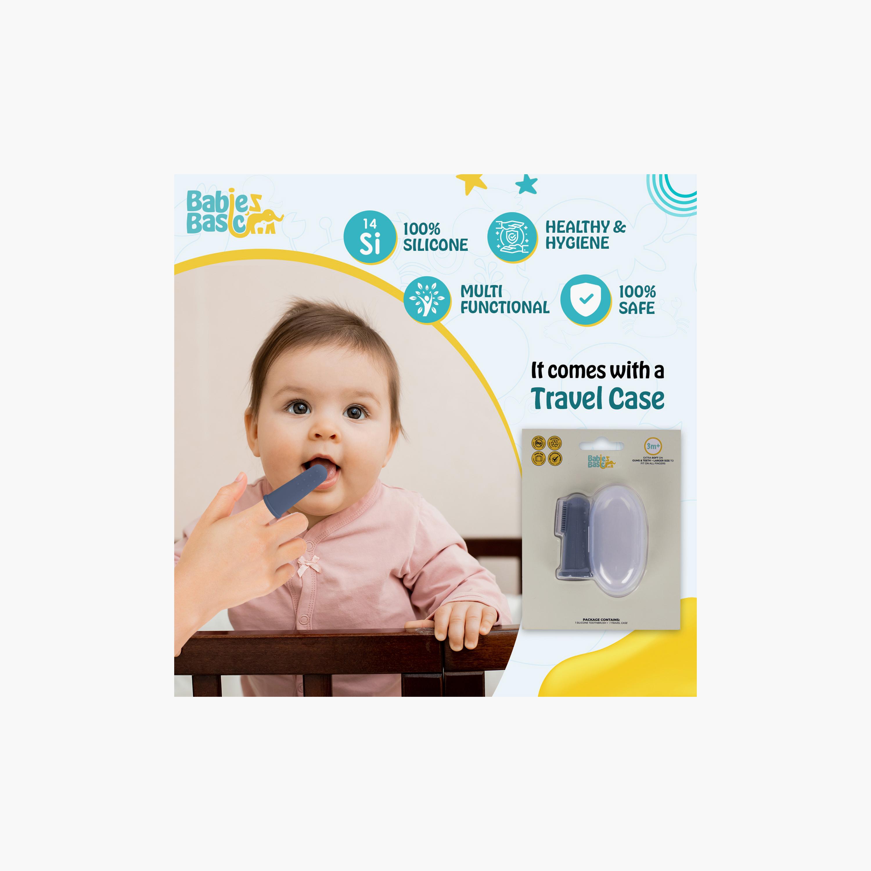 Babies Basic 2-Piece Silicone Toothbrush with Travel Case-baby-bathandcare-oralcare-image-3