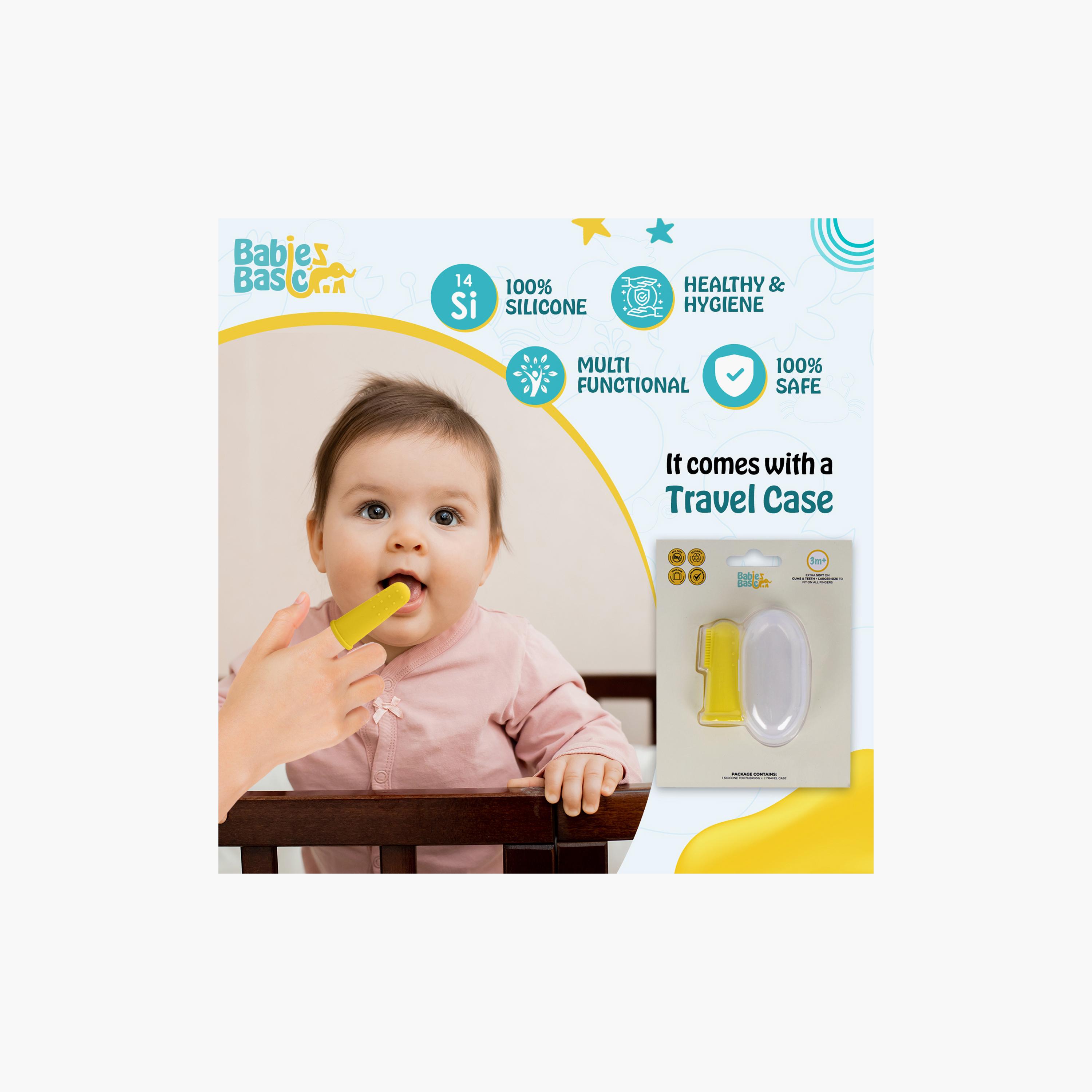Babies Basic 2-Piece Silicone Toothbrush with Travel Case-baby-bathandcare-oralcare-image-3