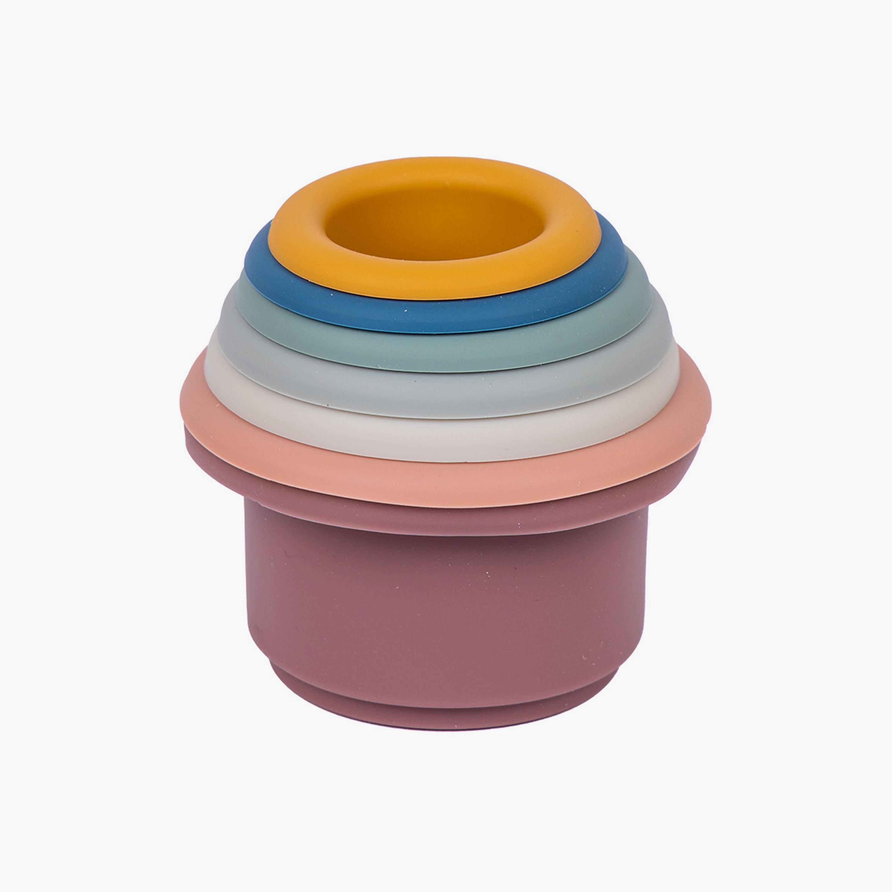 Babies Basic 7-Piece BPA Free Cup Shaped Silicone Stacking Toy-toys-babyandtoddlertoys-stackingandnestingtoys-image-1