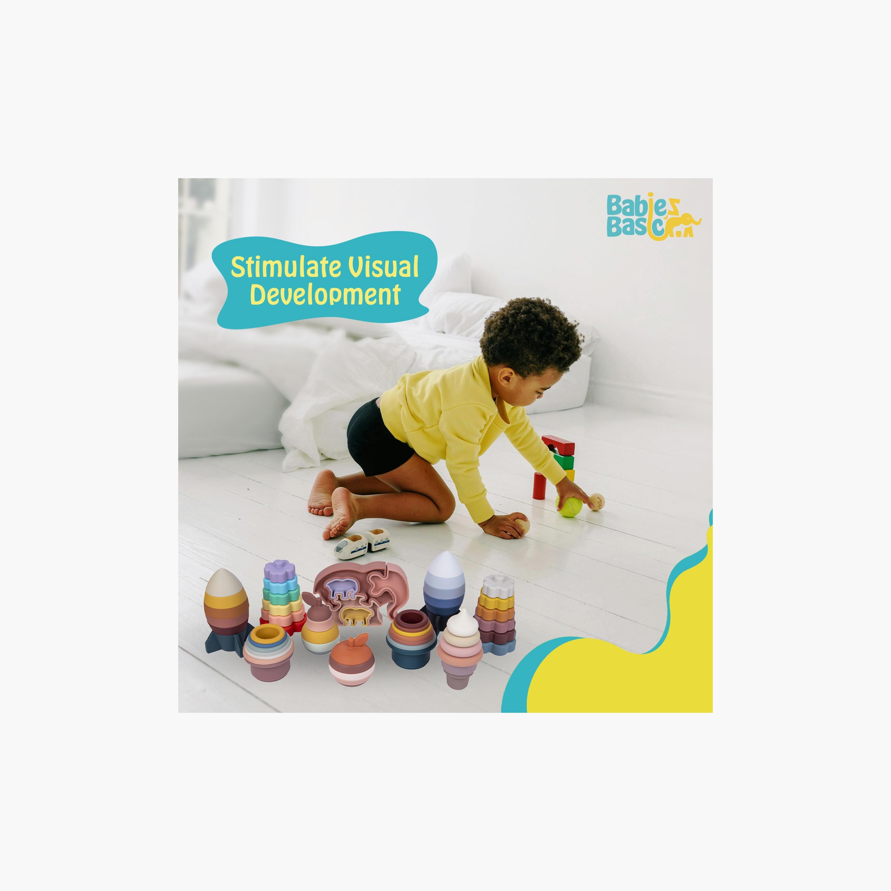 Babies Basic 7-Piece BPA Free Cup Shaped Silicone Stacking Toy-toys-babyandtoddlertoys-stackingandnestingtoys-image-4