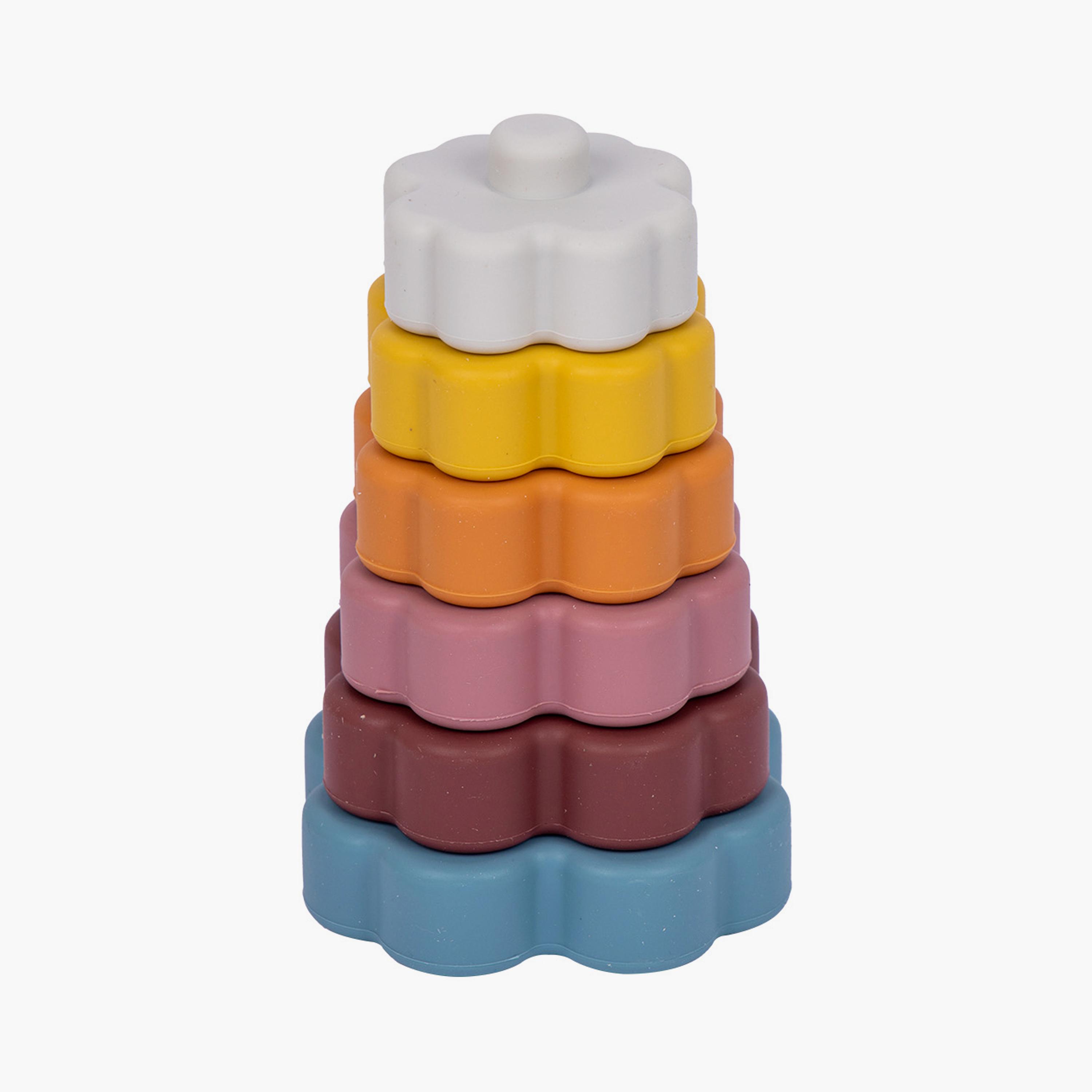 لعبة تكديس زهرة من السيليكون خالية من مادة BPA مكونة من 6 قطع من بيبيز بيزيك-toys-babyandtoddlertoys-stackingandnestingtoys-image-5