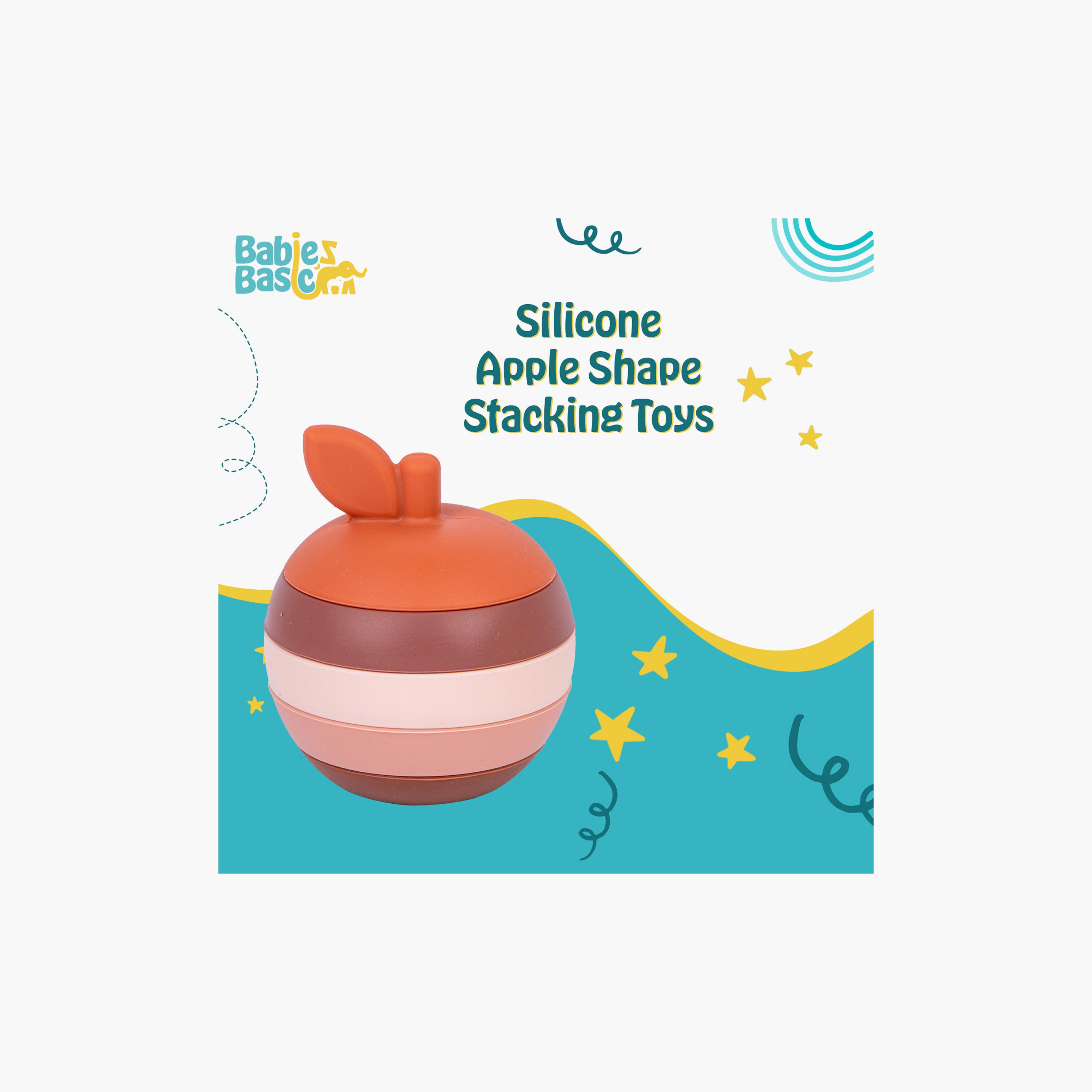 Babies Basic 5-Piece BPA Free Apple Shaped Silicone Stacking Toy-toys-babyandtoddlertoys-stackingandnestingtoys-image-2