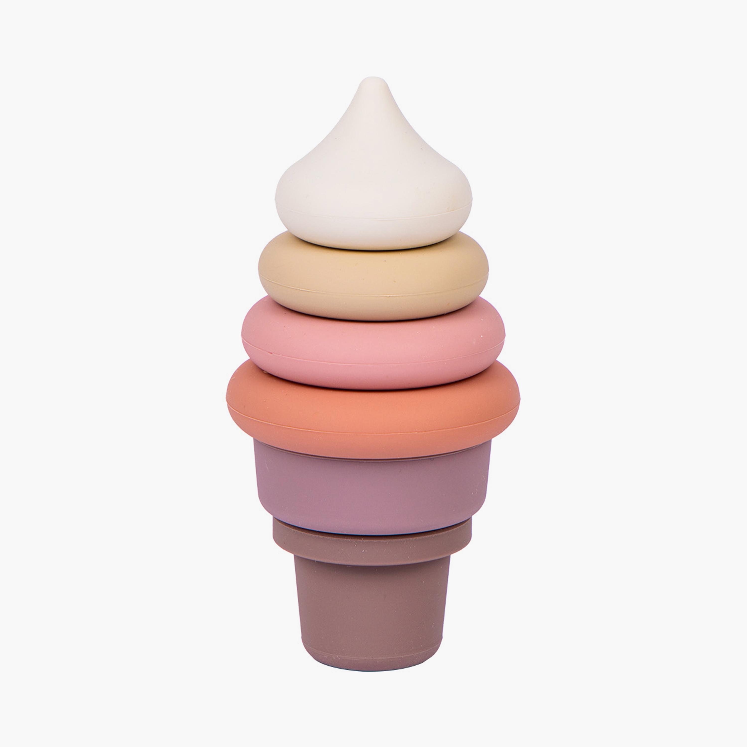 Babies Basic 6-Piece BPA Free Ice Cream Shaped Silicone Stacking Toy-toys-babyandtoddlertoys-stackingandnestingtoys-image-1