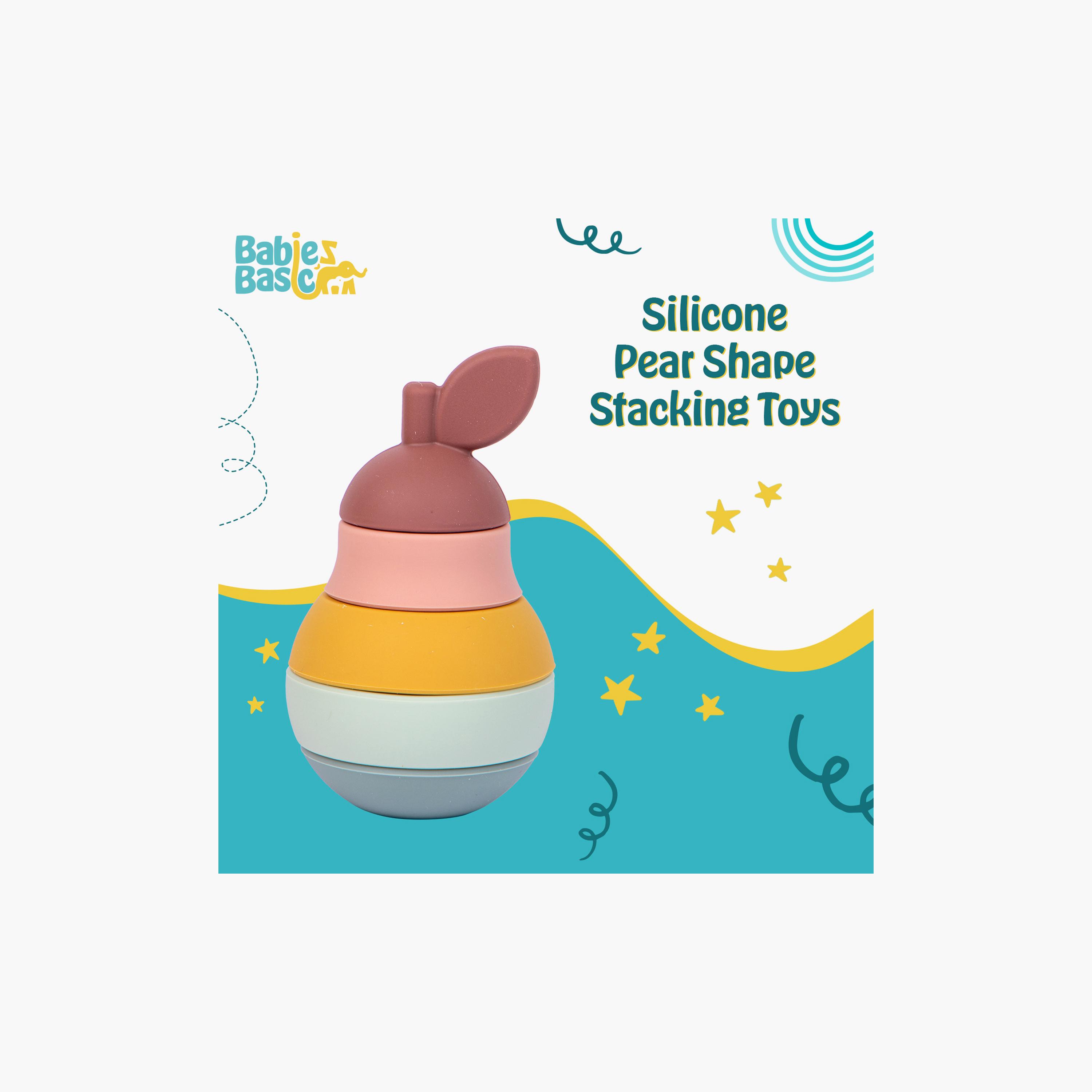 Babies Basic 5-Piece BPA Free Pear Shaped Silicone Stacking Toy-toys-babyandtoddlertoys-stackingandnestingtoys-image-2