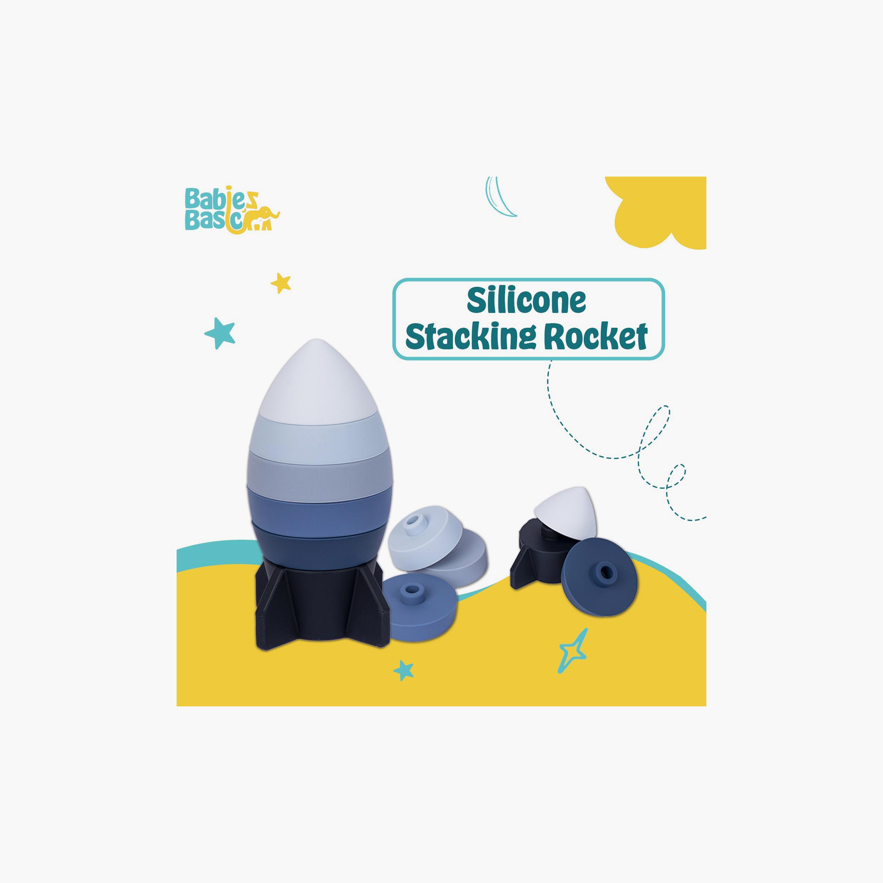 Babies Basic 6-Piece BPA Free Rocket Shaped Silicone Stacking Toy-toys-babyandtoddlertoys-stackingandnestingtoys-image-2