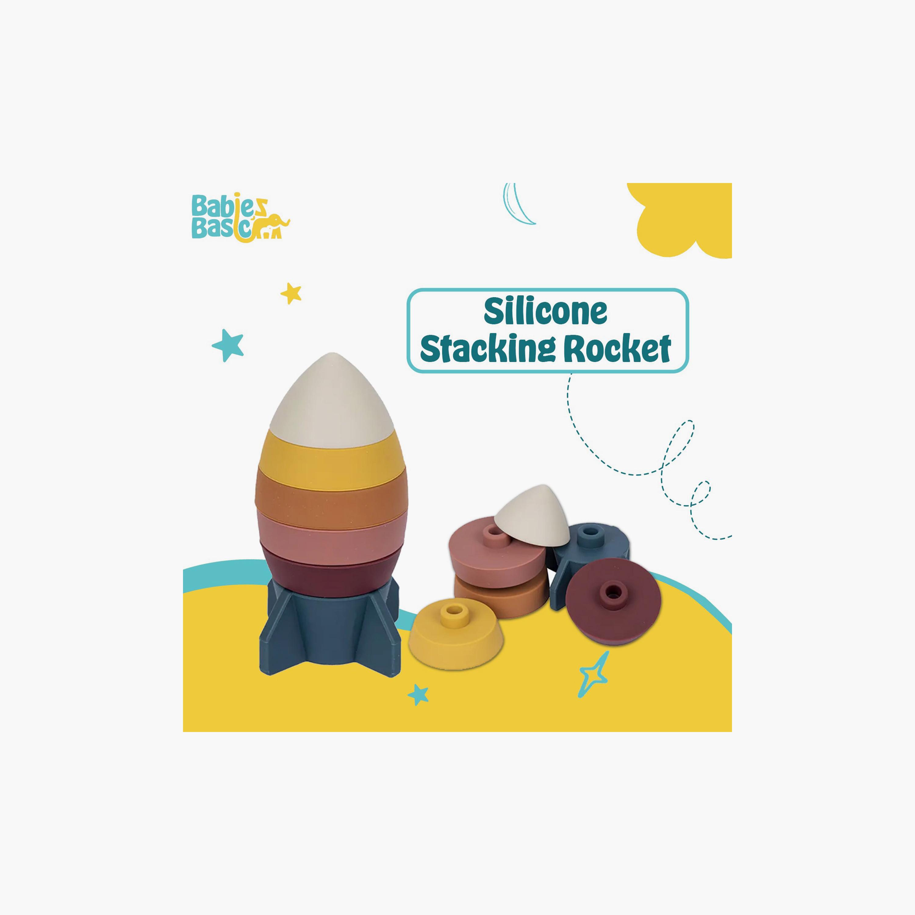 Babies Basic 6-Piece BPA Free Rocket Shaped Silicone Stacking Toy-toys-babyandtoddlertoys-stackingandnestingtoys-image-2