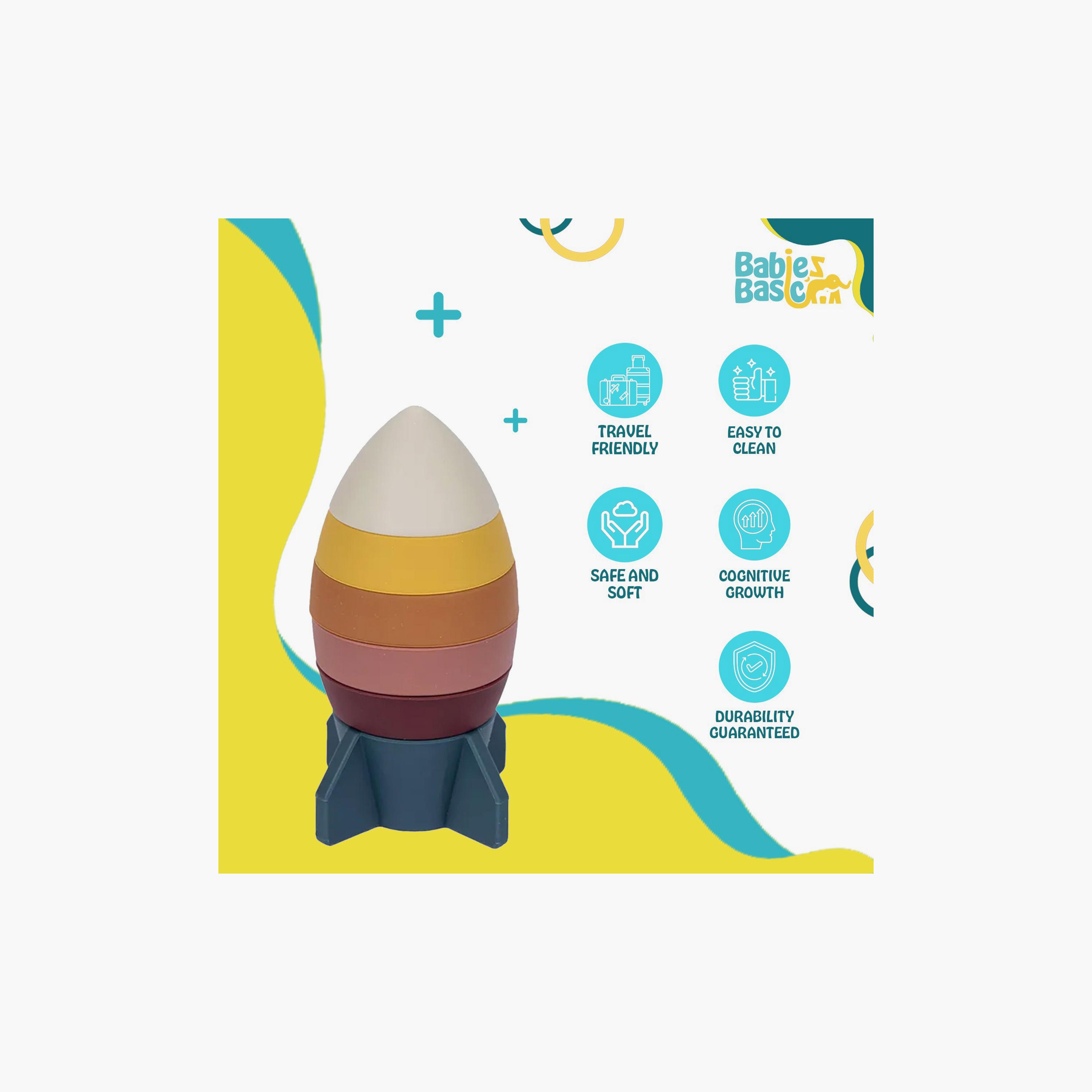 Babies Basic 6-Piece BPA Free Rocket Shaped Silicone Stacking Toy-toys-babyandtoddlertoys-stackingandnestingtoys-image-3