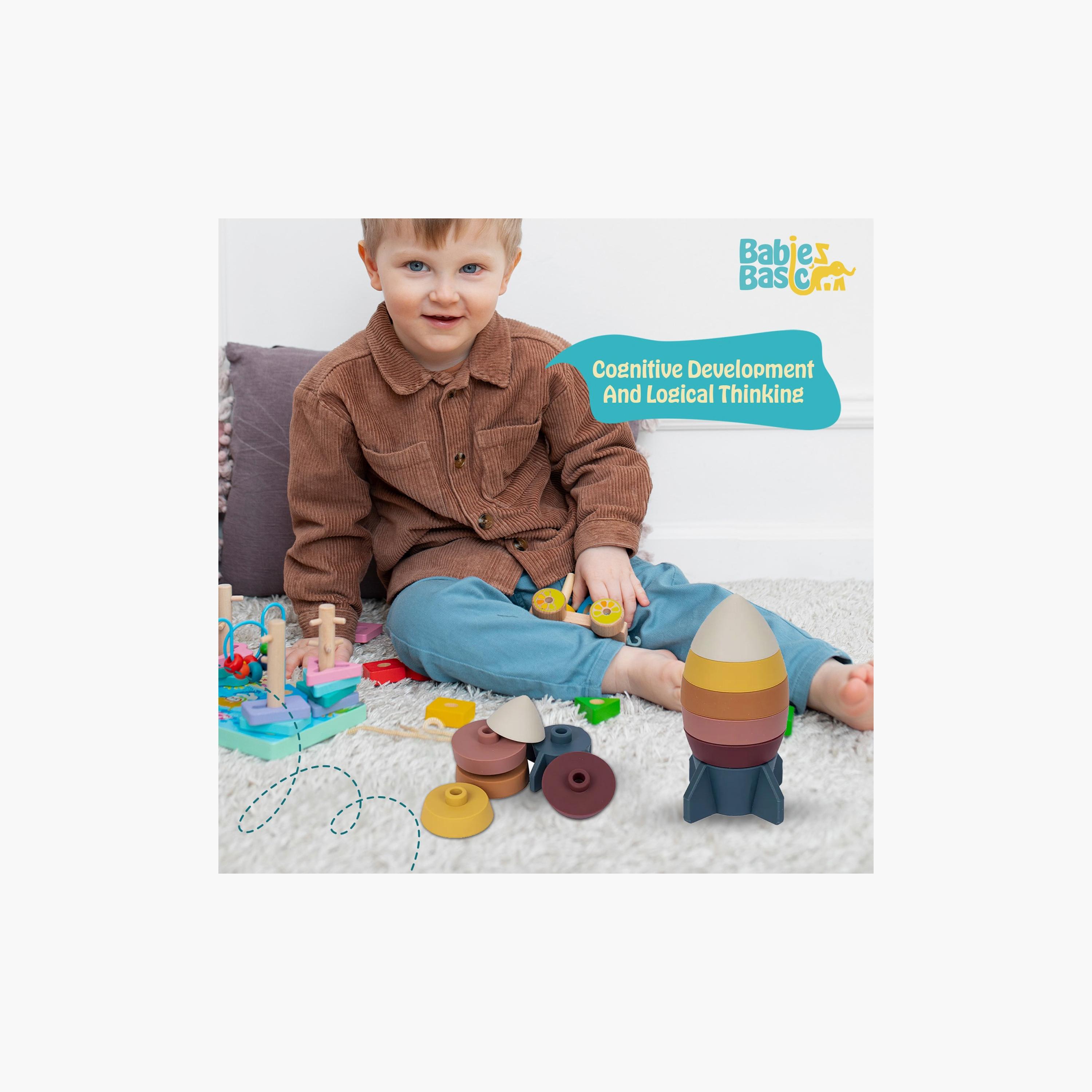 Babies Basic 6-Piece BPA Free Rocket Shaped Silicone Stacking Toy-toys-babyandtoddlertoys-stackingandnestingtoys-image-4