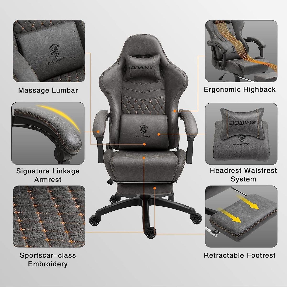 Gaming Chair with Massage Lumbar Support-furniture-livingroom-gameroomfurniture-image-3