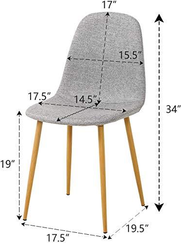 Fabric Armless Dining Chair - Set of 4-furniture-diningroom-chairsandbenches-image-3