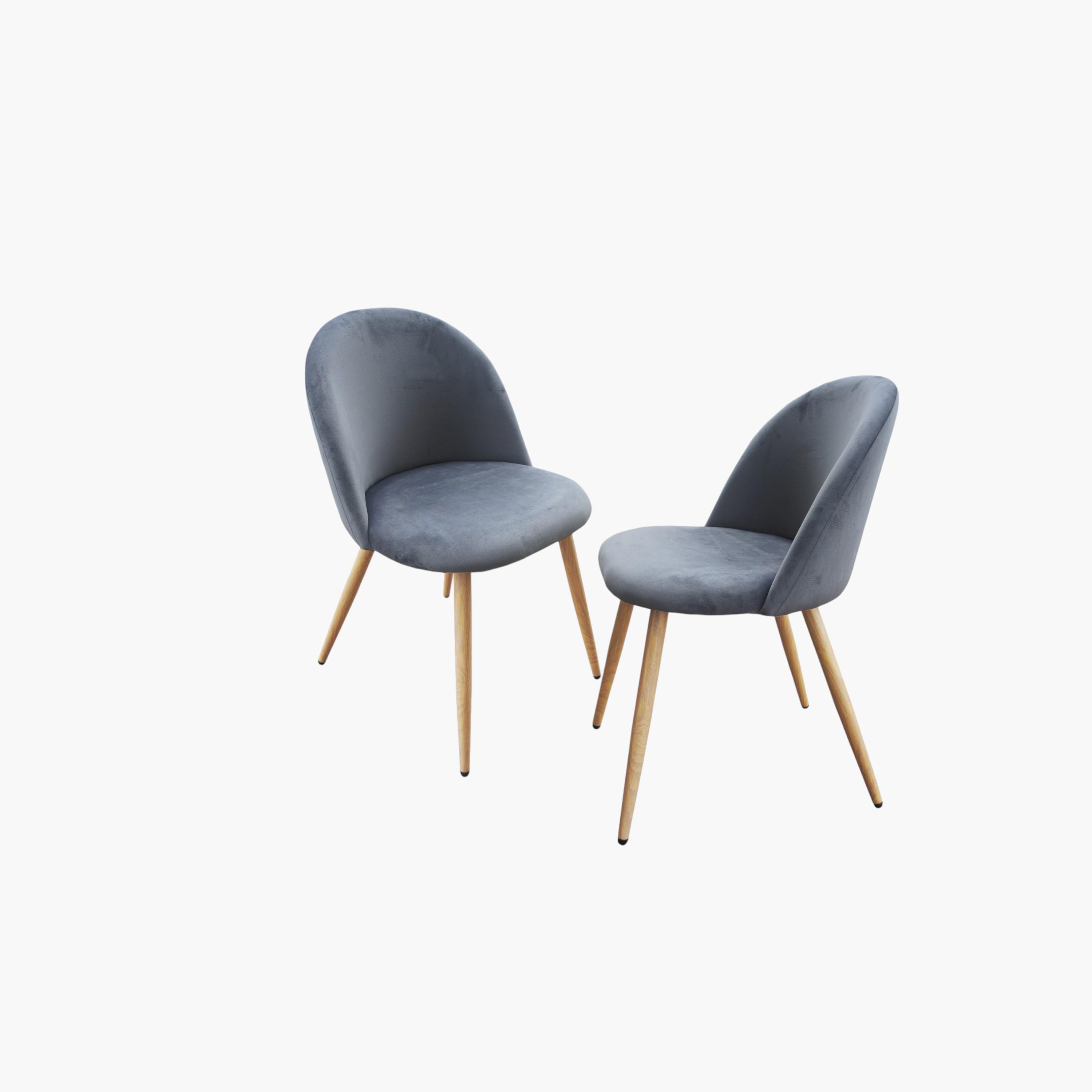 كراسي سُفرة مخملية دون مساند ذراعين قطعتين من ماهماي-furniture-diningroom-chairsandbenches-image-1