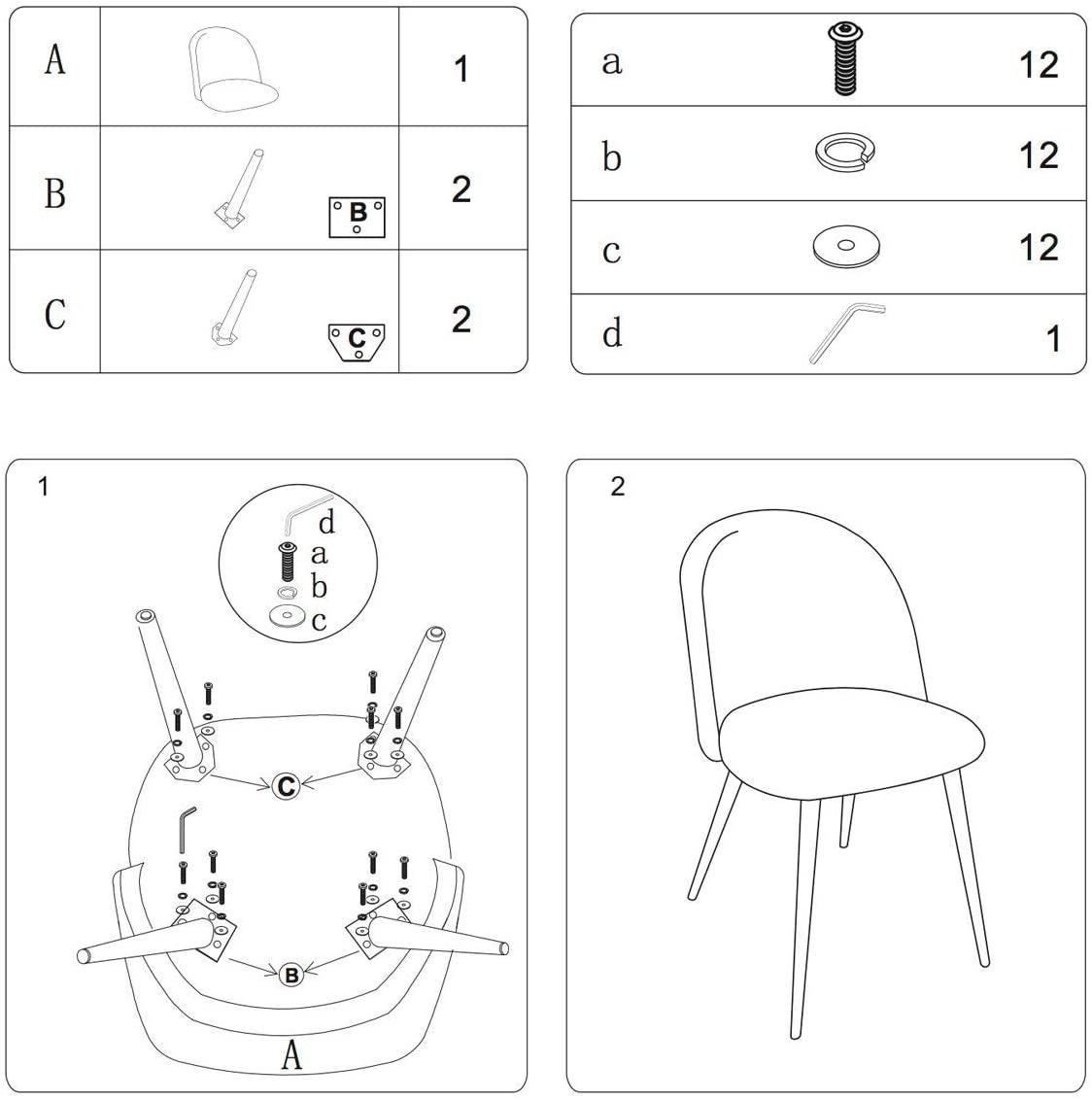 كراسي سُفرة مخملية دون مساند ذراعين قطعتين من ماهماي-furniture-diningroom-chairsandbenches-image-9