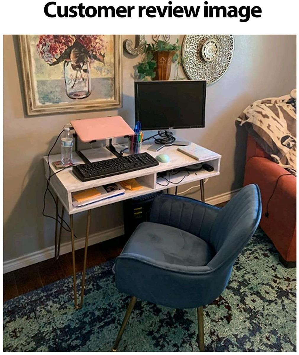 Velvet Dining Chair with Metal Legs-furniture-diningroom-chairsandbenches-image-3