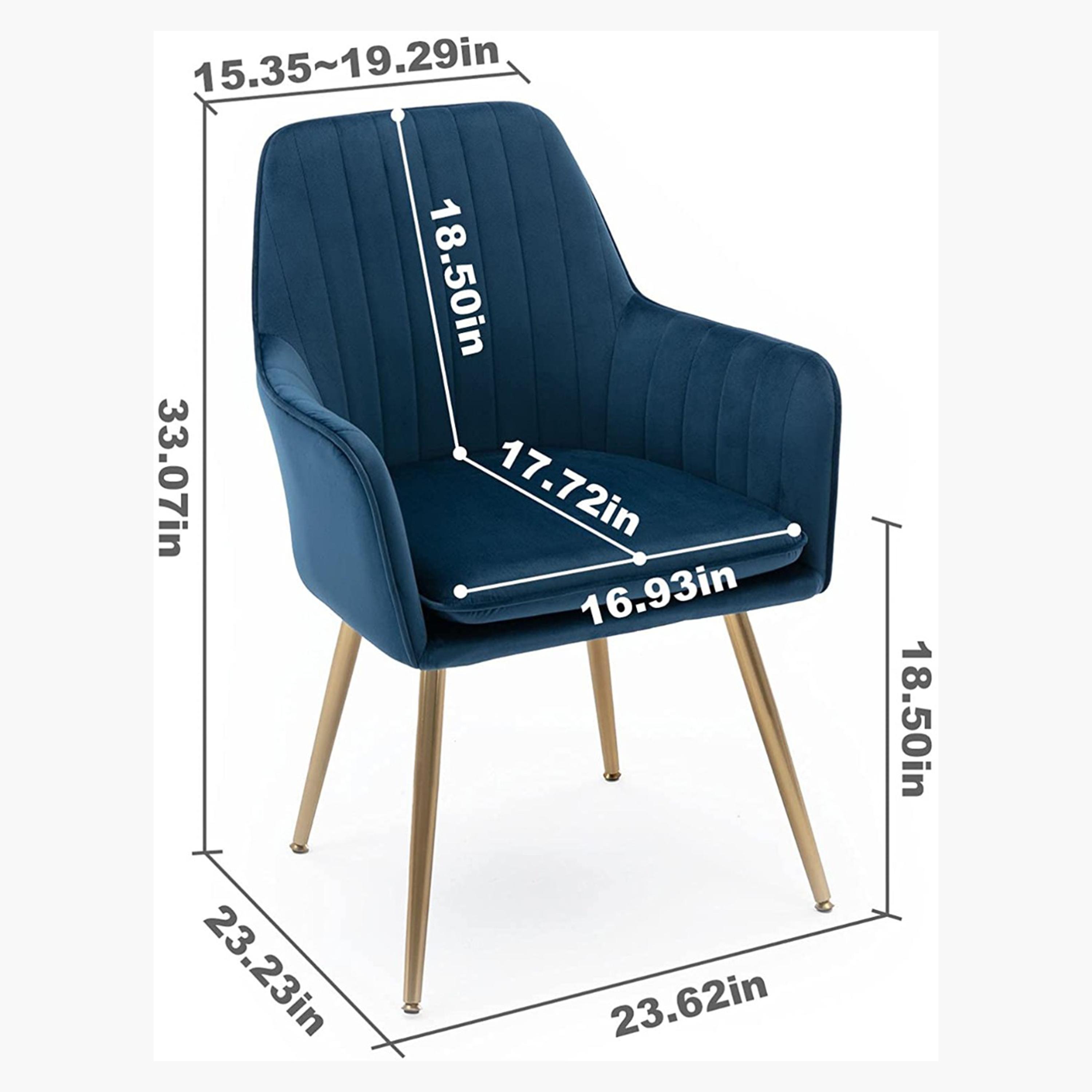 Velvet Dining Chair with Metal Legs-furniture-diningroom-chairsandbenches-image-7