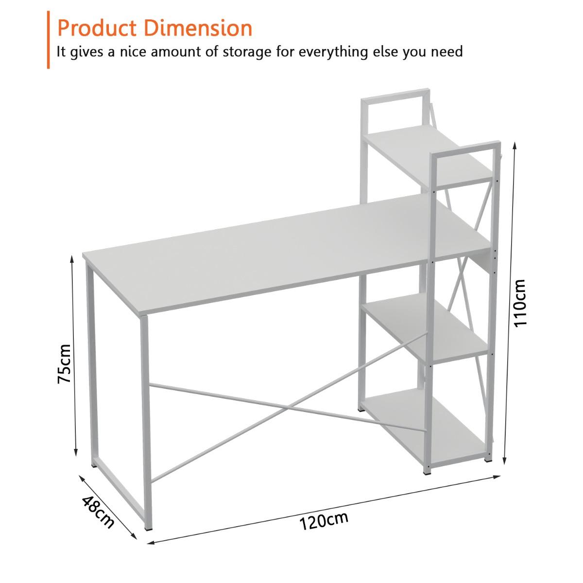 Rectangular 4-Tier Desk - 110x48x120 cm-furniture-livingroom-consoletablesandmirrors-image-4