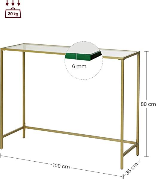 Tempered Glass Console Table - 100x35x80 cms-furniture-livingroom-consoletablesandmirrors-image-2