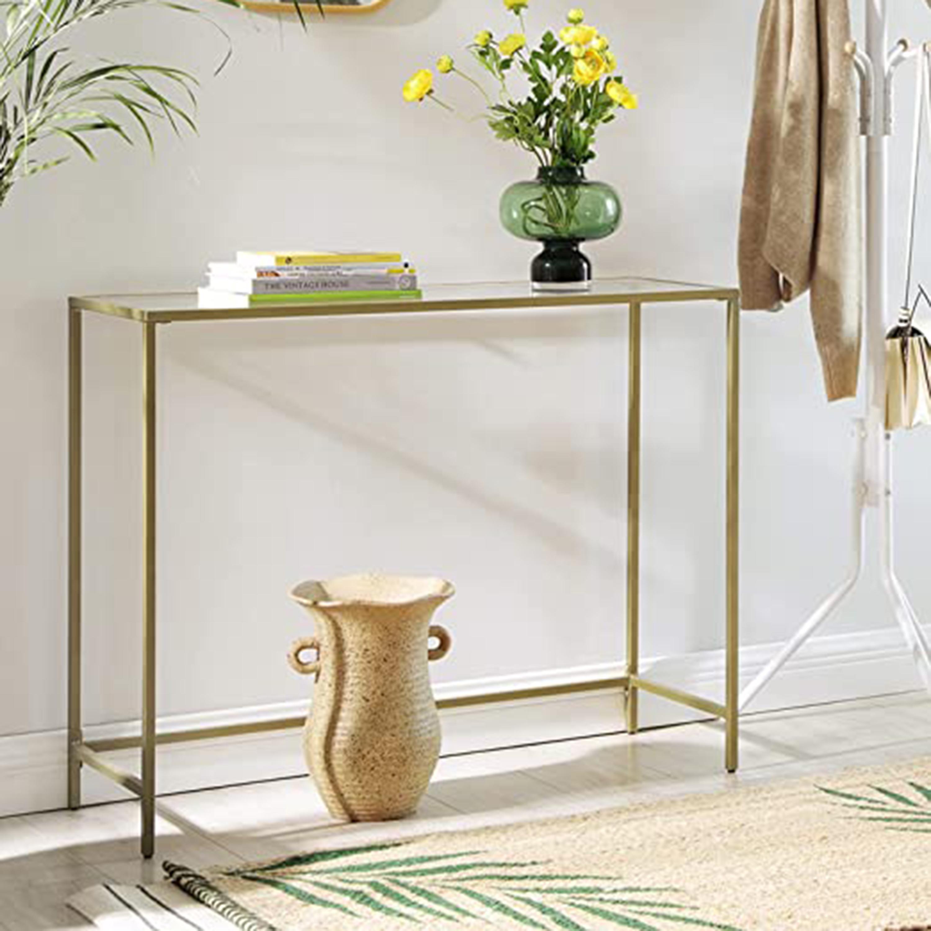 Tempered Glass Console Table - 100x35x80 cms-furniture-livingroom-consoletablesandmirrors-image-4
