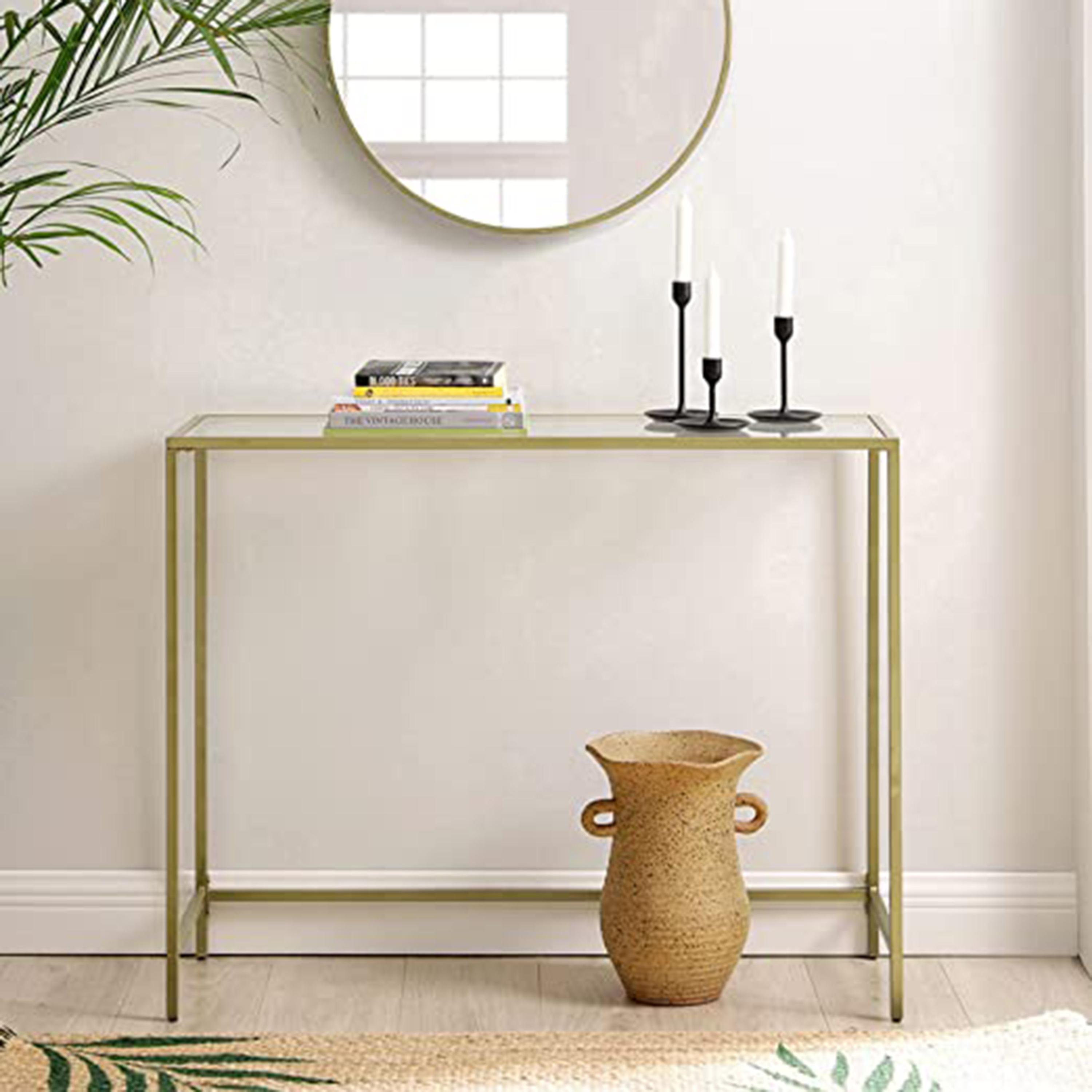 Tempered Glass Console Table - 100x35x80 cms-furniture-livingroom-consoletablesandmirrors-image-5