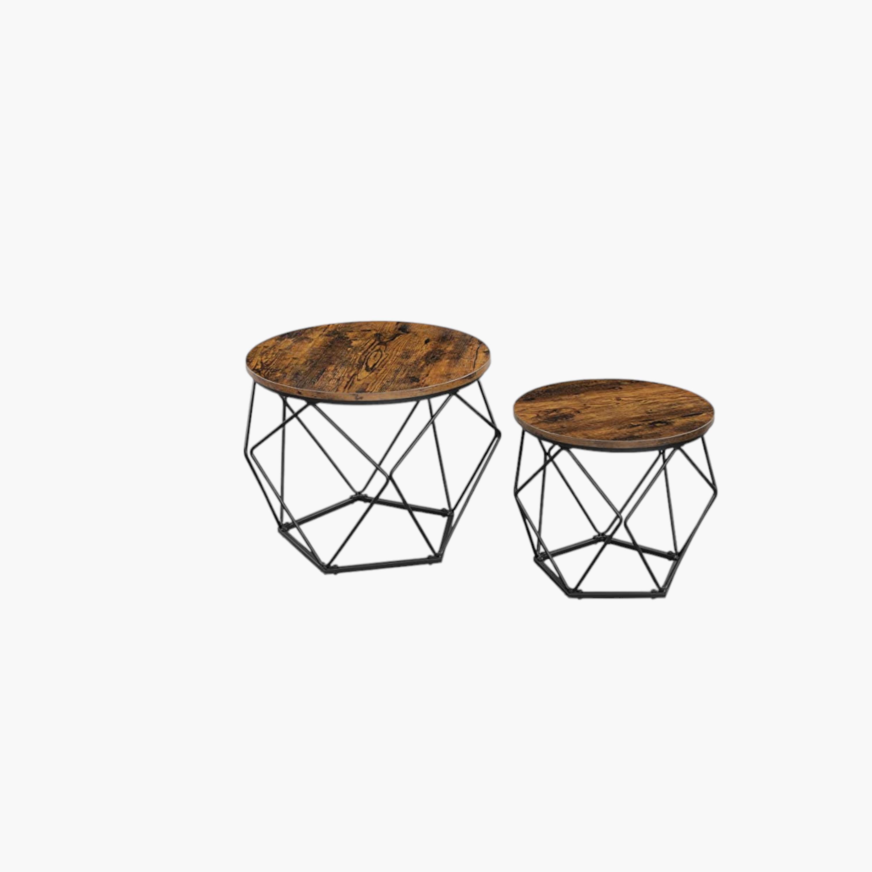 Wooden Top 2-Piece End Table Set-furniture-livingroom-sideandendtables-image-1
