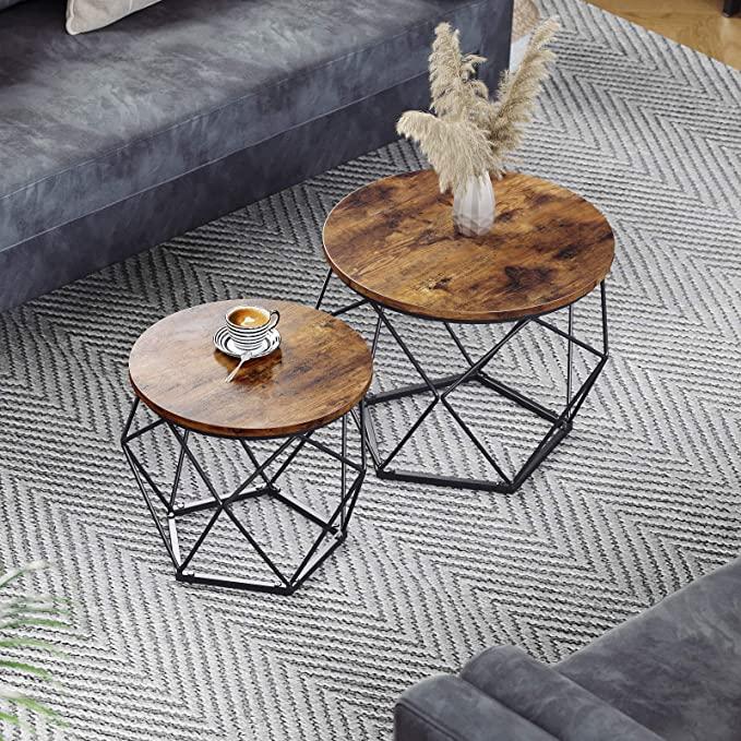 Wooden Top 2-Piece End Table Set-furniture-livingroom-sideandendtables-image-2
