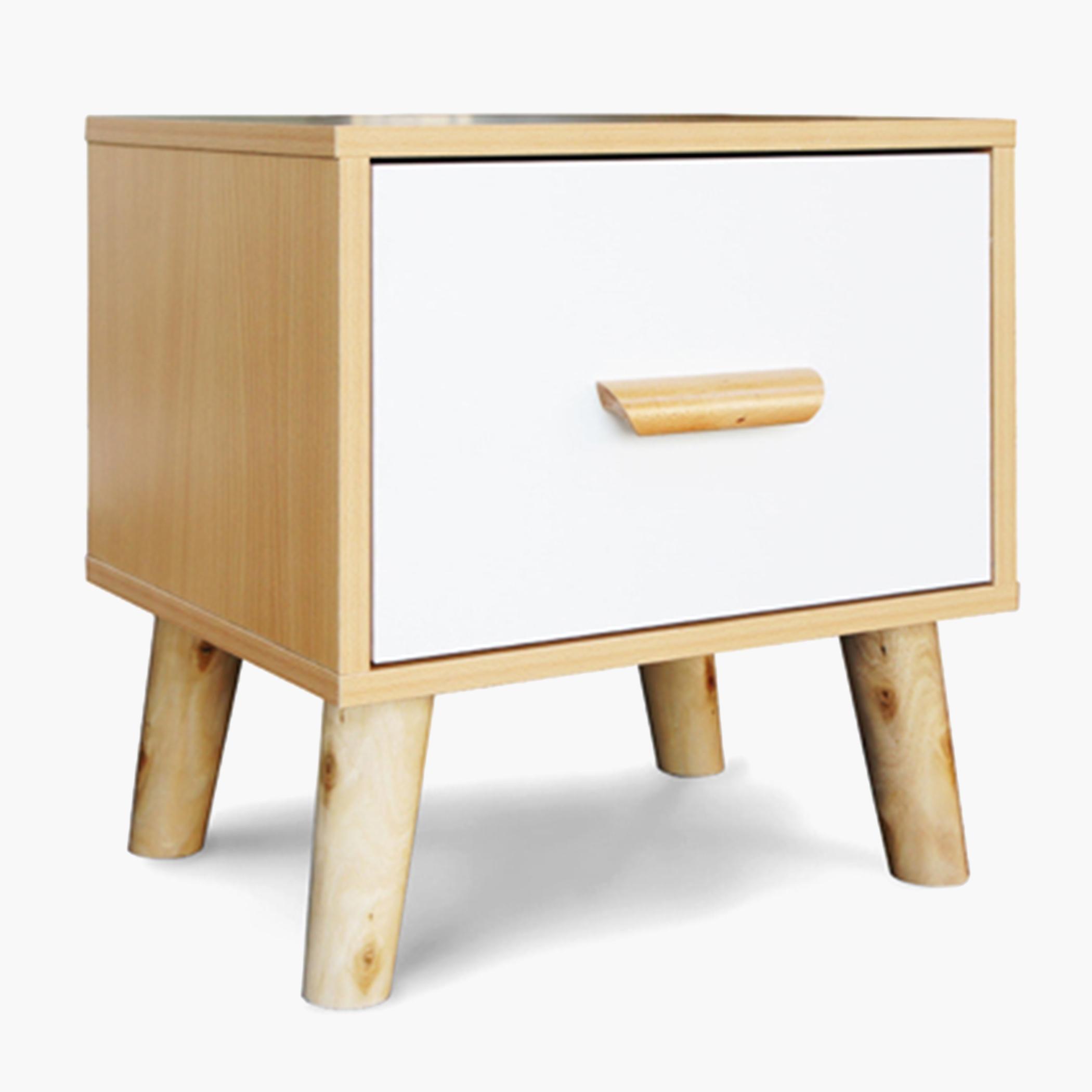 Wooden Top Side Table with Drawer-furniture-bedroom-nightstands-image-1