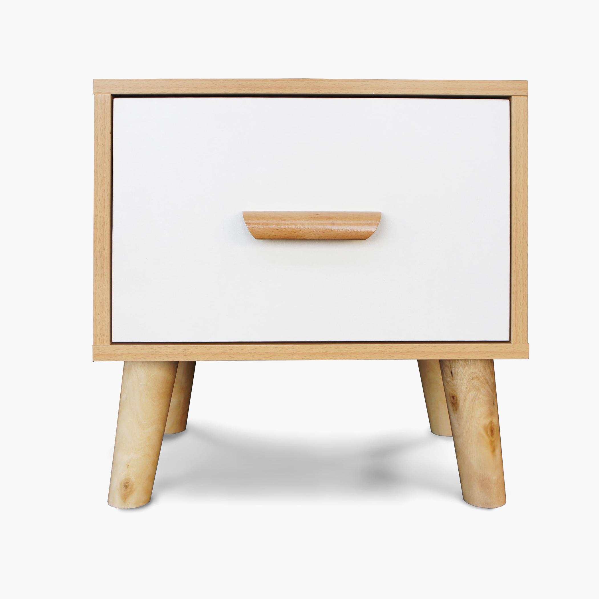 Wooden Top Side Table with Drawer-furniture-bedroom-nightstands-image-2