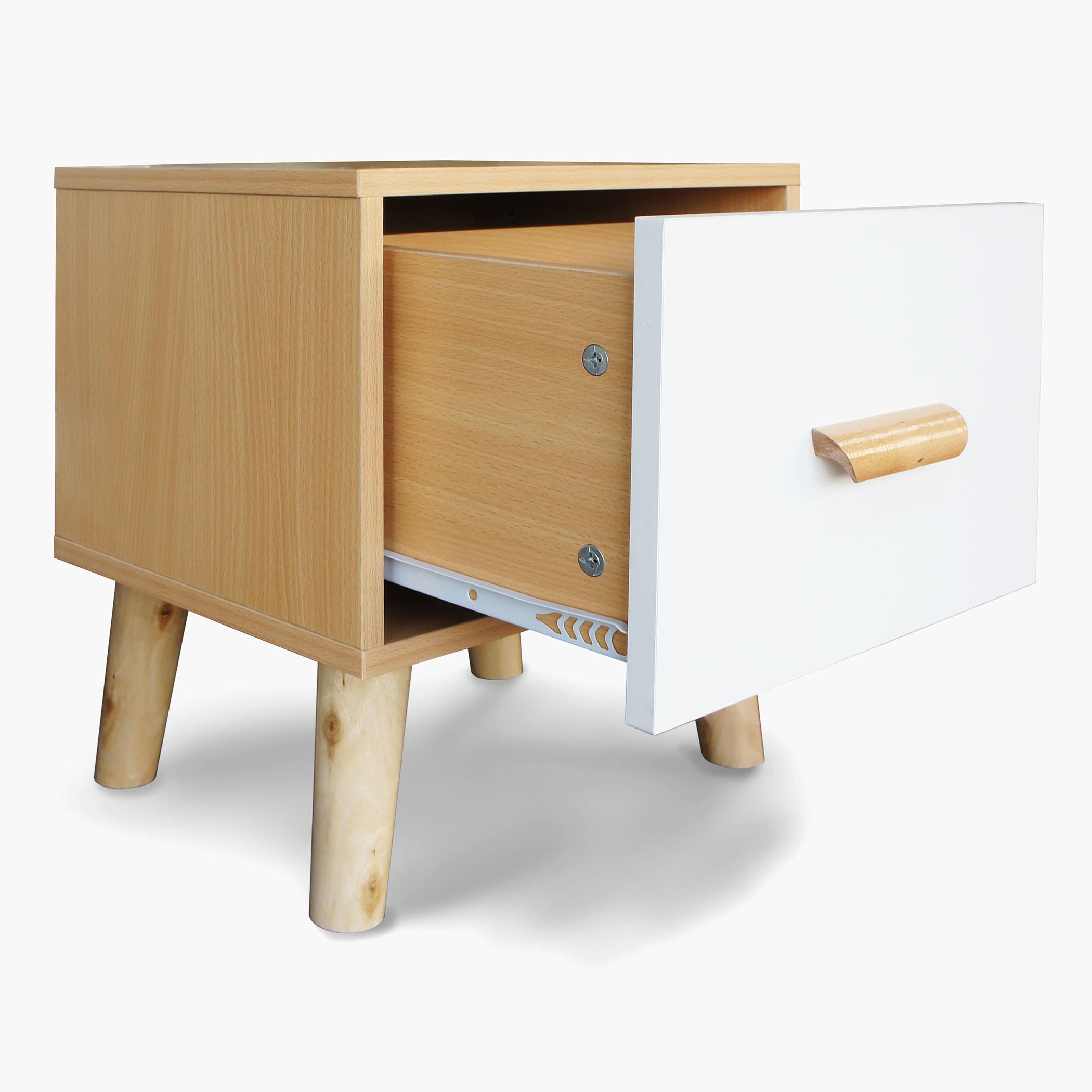 Wooden Top Side Table with Drawer-furniture-bedroom-nightstands-image-4