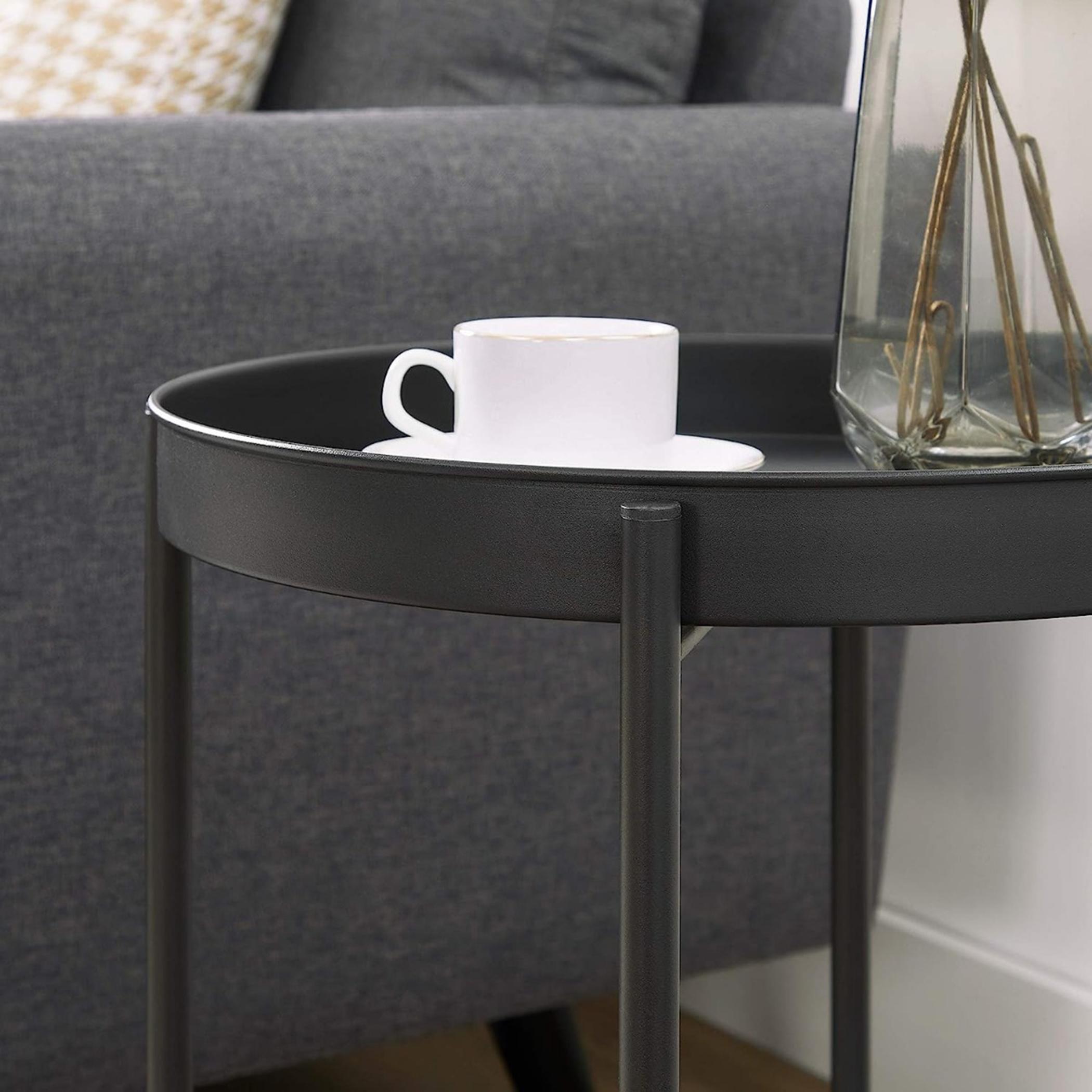 Wooden Top Side Table with Movable Tray - 43x43x55 cm-furniture-livingroom-sideandendtables-image-7