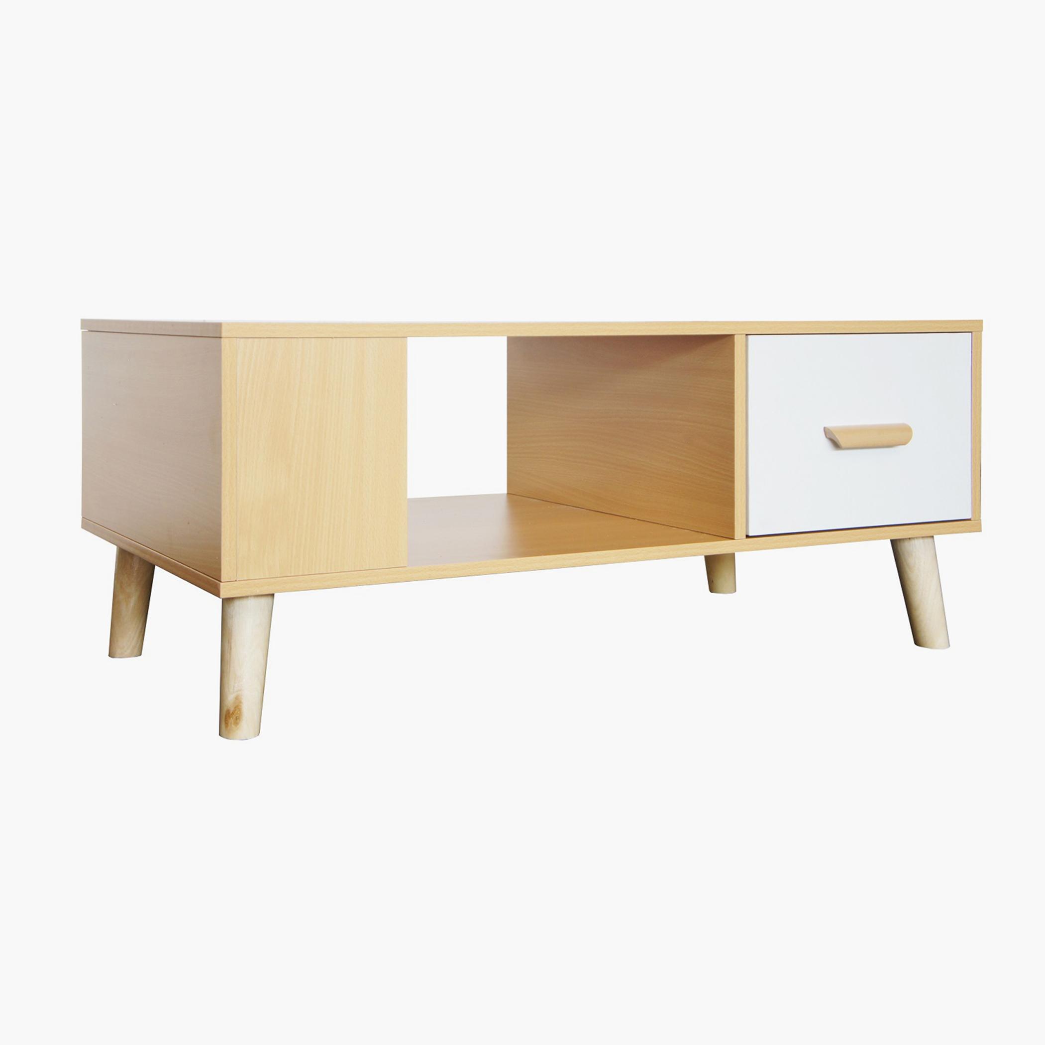 طاولة قهوة بسطح خشبي مع درج من ماهمايي- 100x50x42 سم-furniture-livingroom-coffeetables-image-1