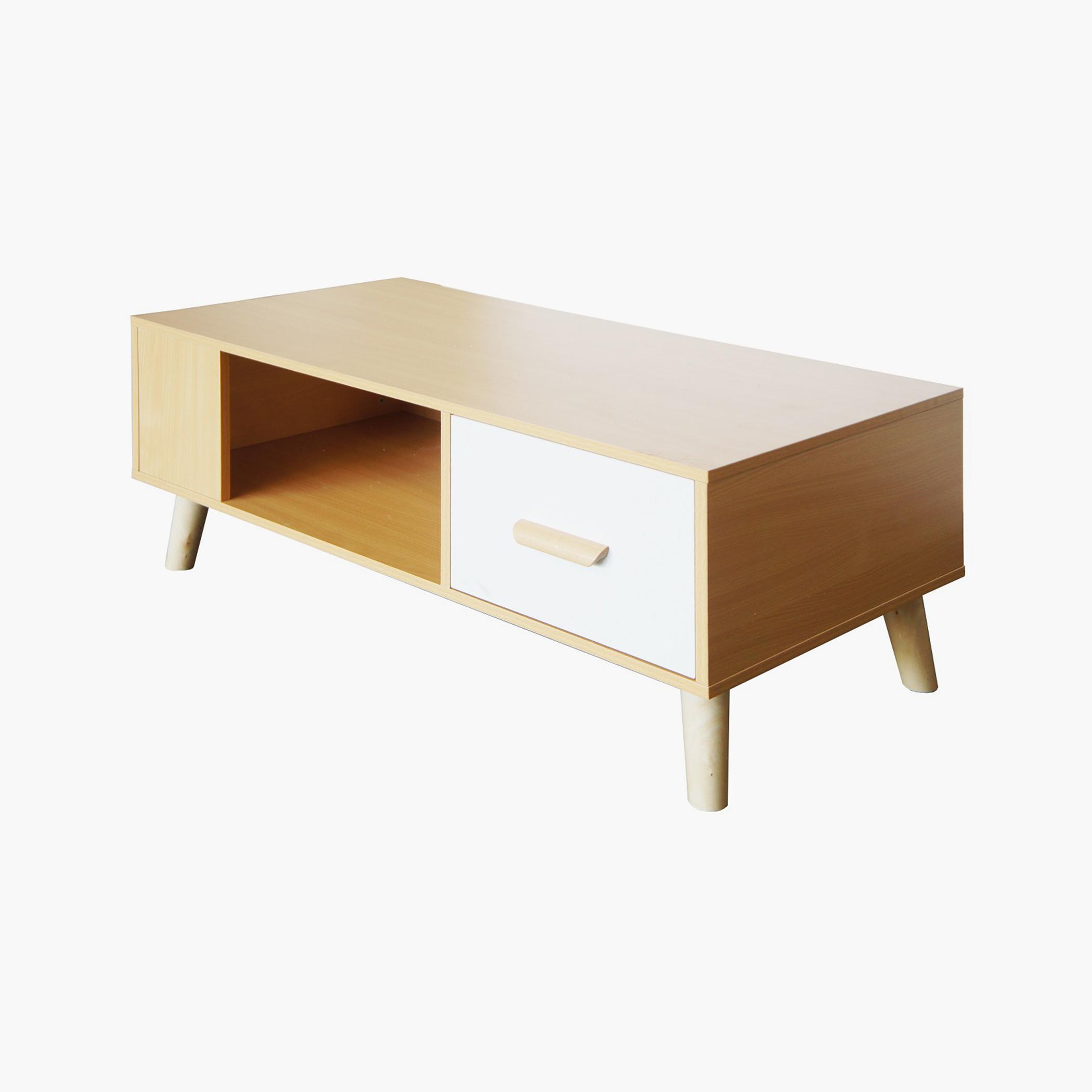 طاولة قهوة بسطح خشبي مع درج من ماهمايي- 100x50x42 سم-furniture-livingroom-coffeetables-image-3