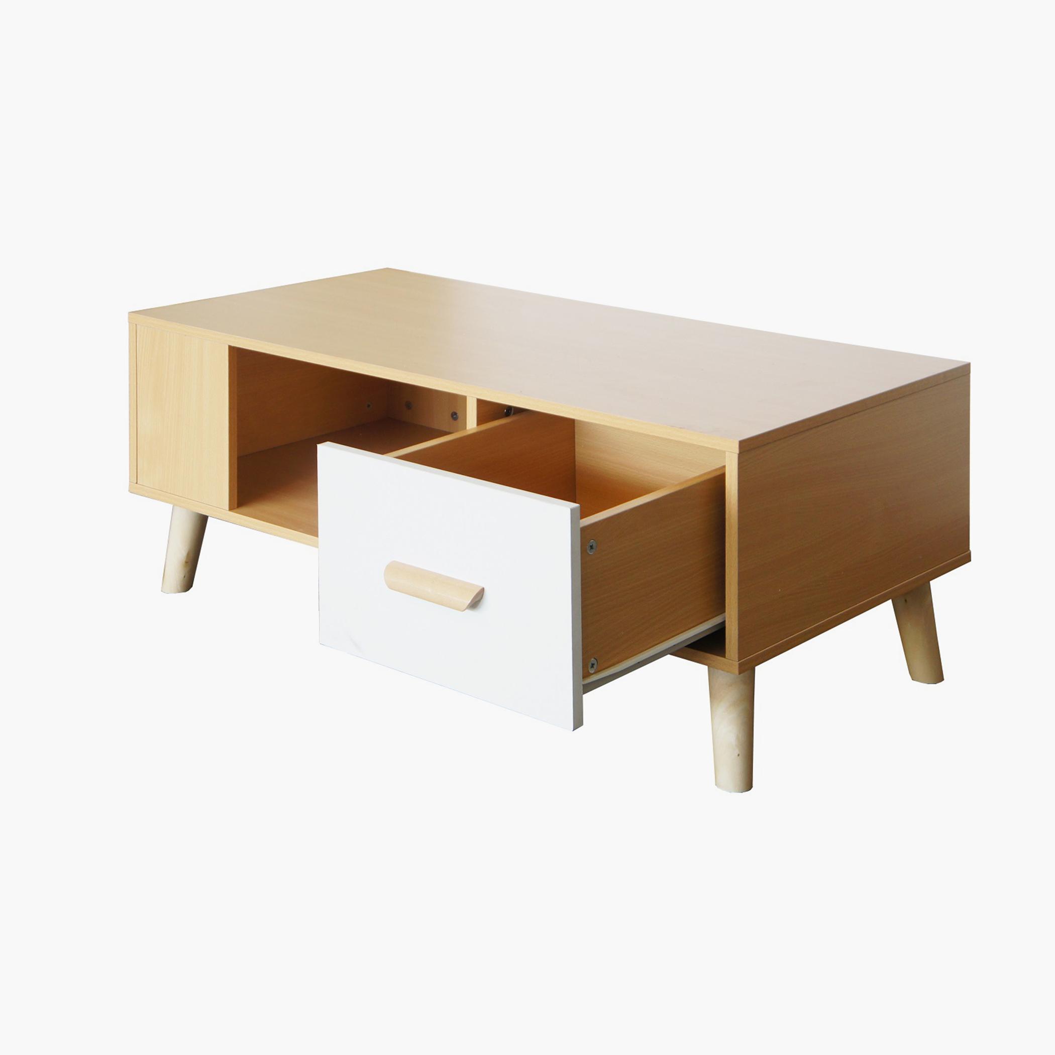 طاولة قهوة بسطح خشبي مع درج من ماهمايي- 100x50x42 سم-furniture-livingroom-coffeetables-image-4