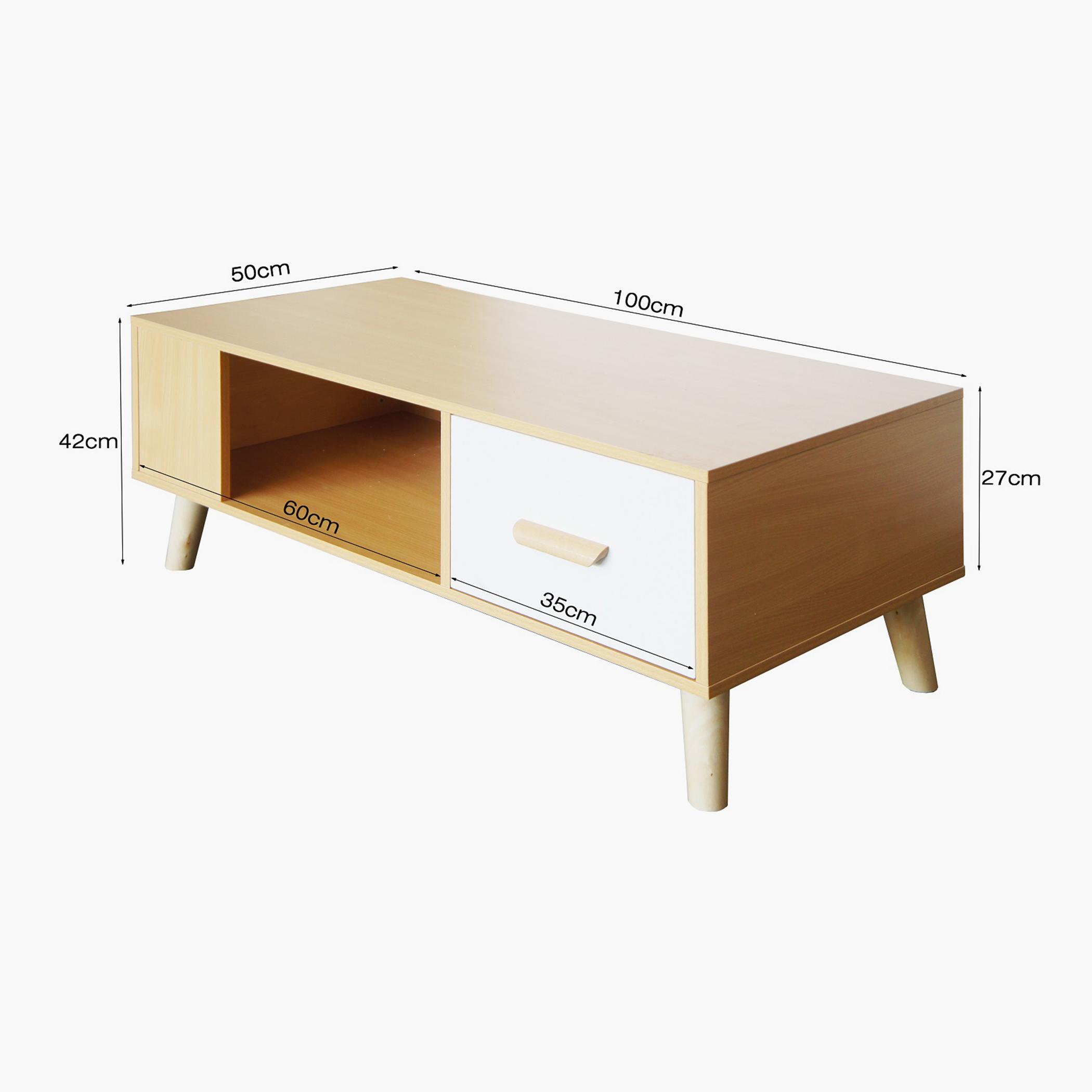 طاولة قهوة بسطح خشبي مع درج من ماهمايي- 100x50x42 سم-furniture-livingroom-coffeetables-image-5