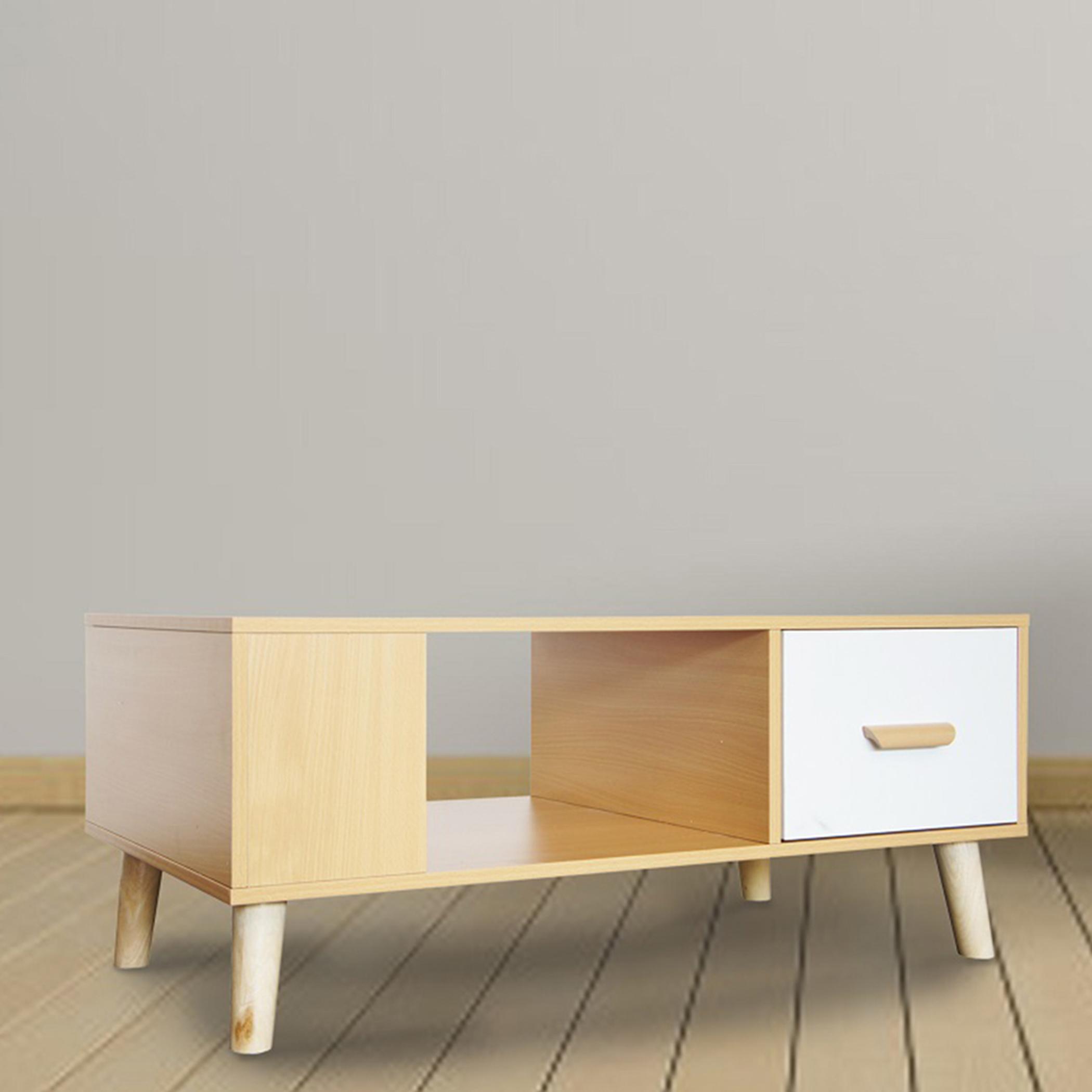 طاولة قهوة بسطح خشبي مع درج من ماهمايي- 100x50x42 سم-furniture-livingroom-coffeetables-image-7