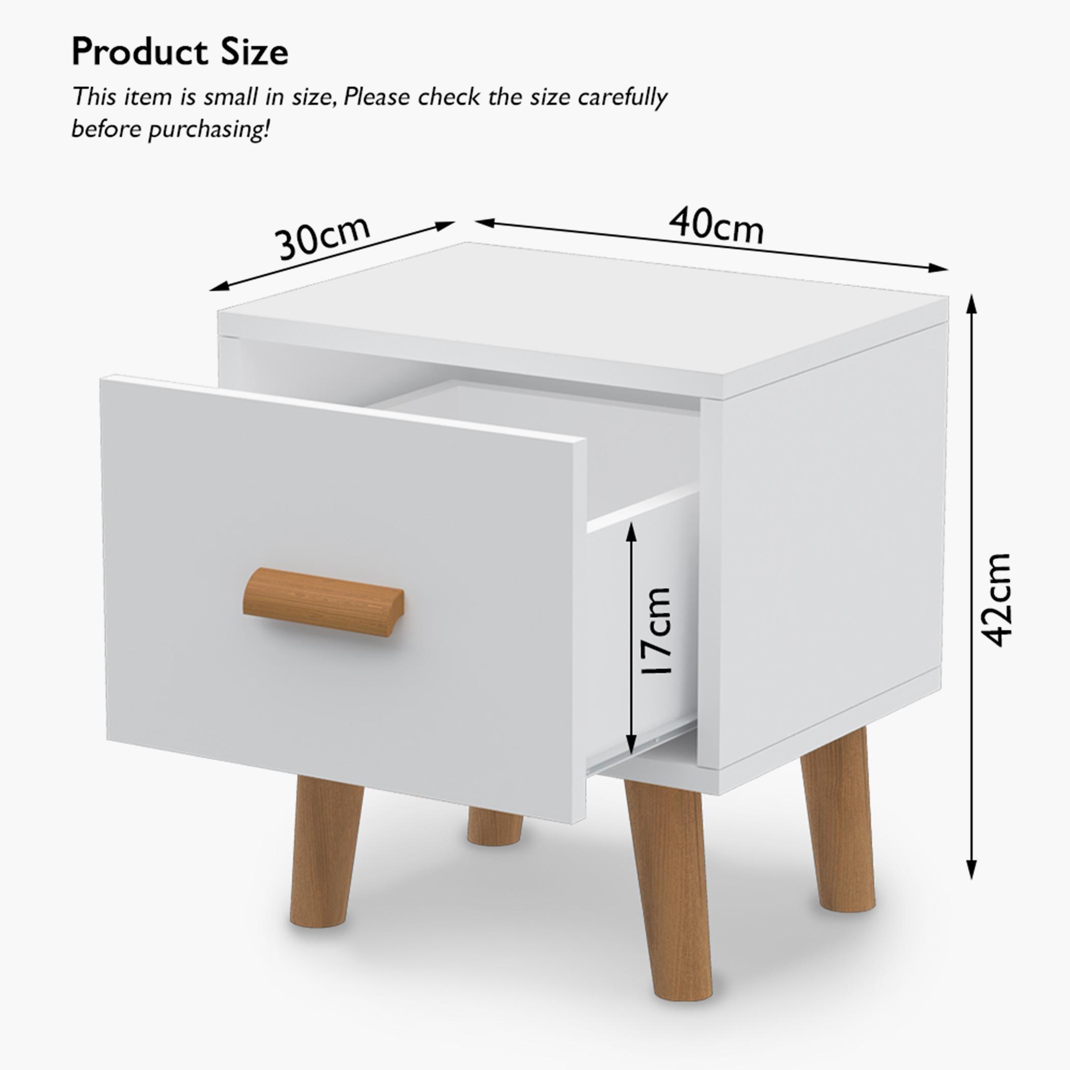 طقم طاولات جانبية بسطح خشب قطعتين مع درج من ماهماي - 40x30x42 سم-furniture-bedroom-nightstands-image-3