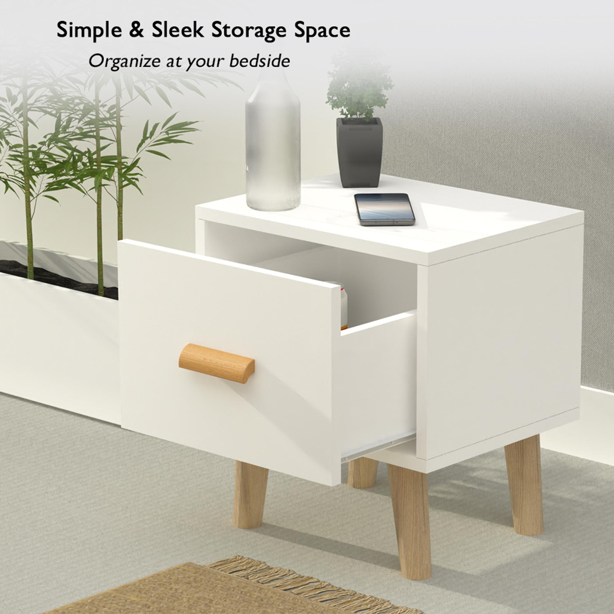 طقم طاولات جانبية بسطح خشب قطعتين مع درج من ماهماي - 40x30x42 سم-furniture-bedroom-nightstands-image-5